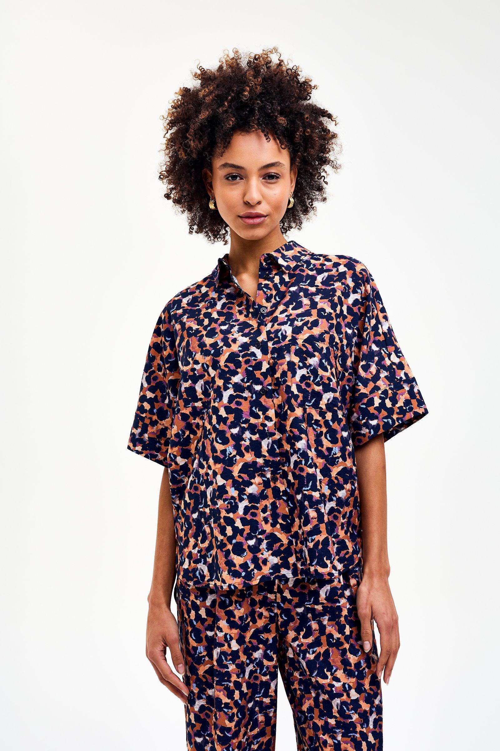 CKS - SELAH - blouse korte mouwen - bruin