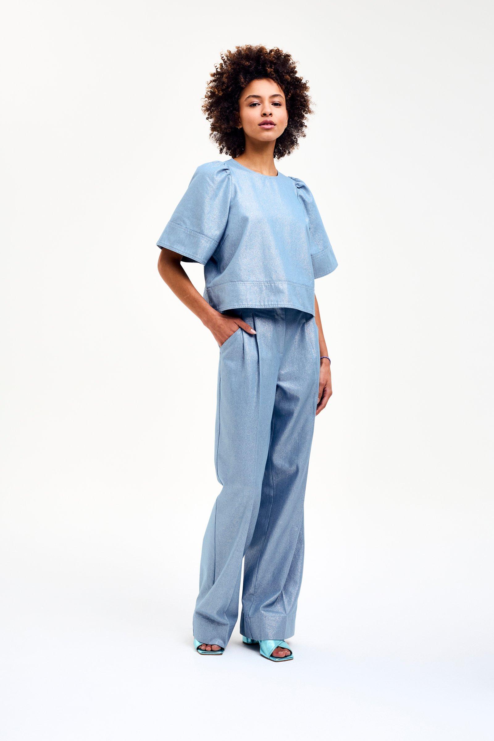 CKS - SENIM - Bluse Kurze Ärmel - Hellblau