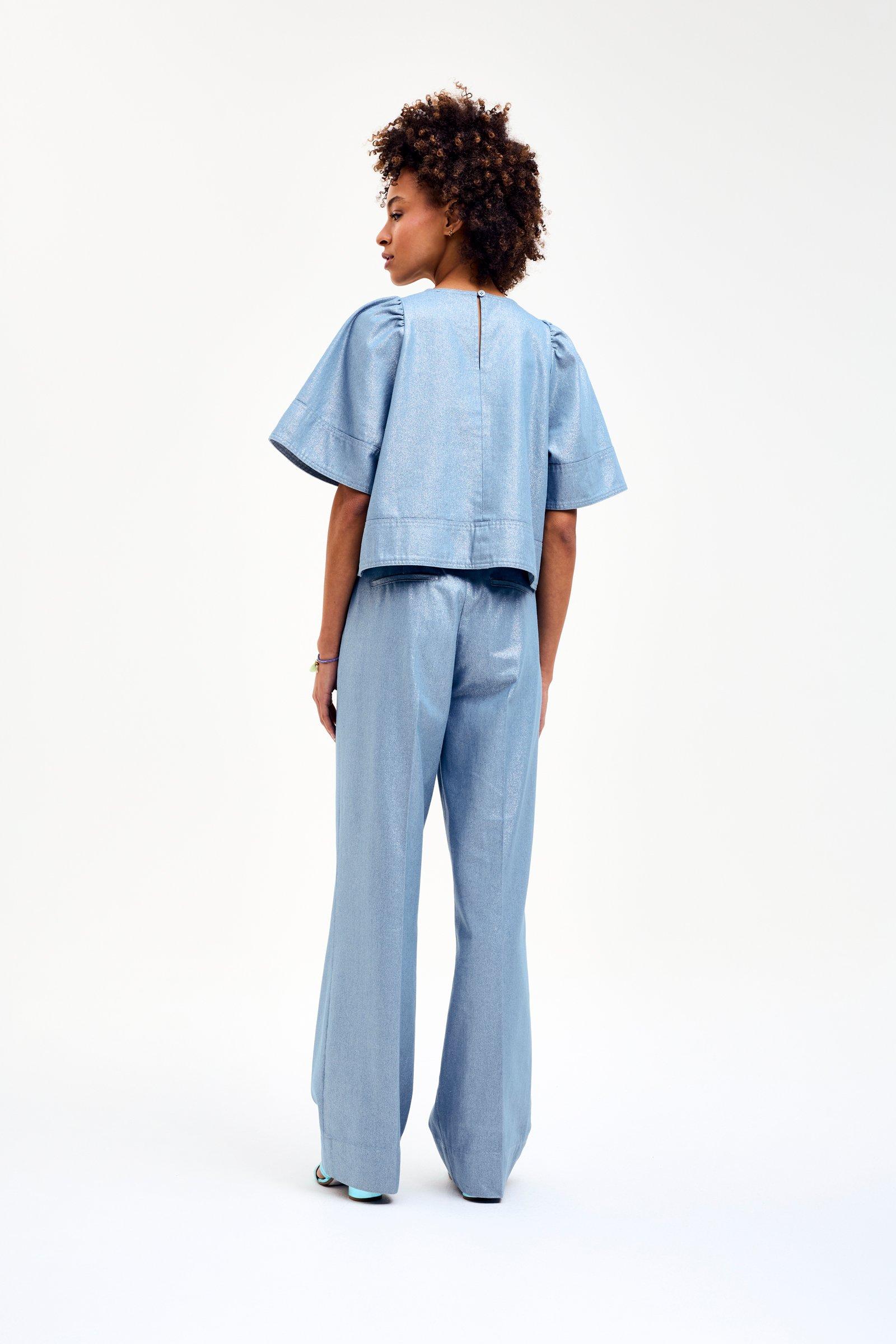 CKS - SENIM - Bluse Kurze Ärmel - Hellblau