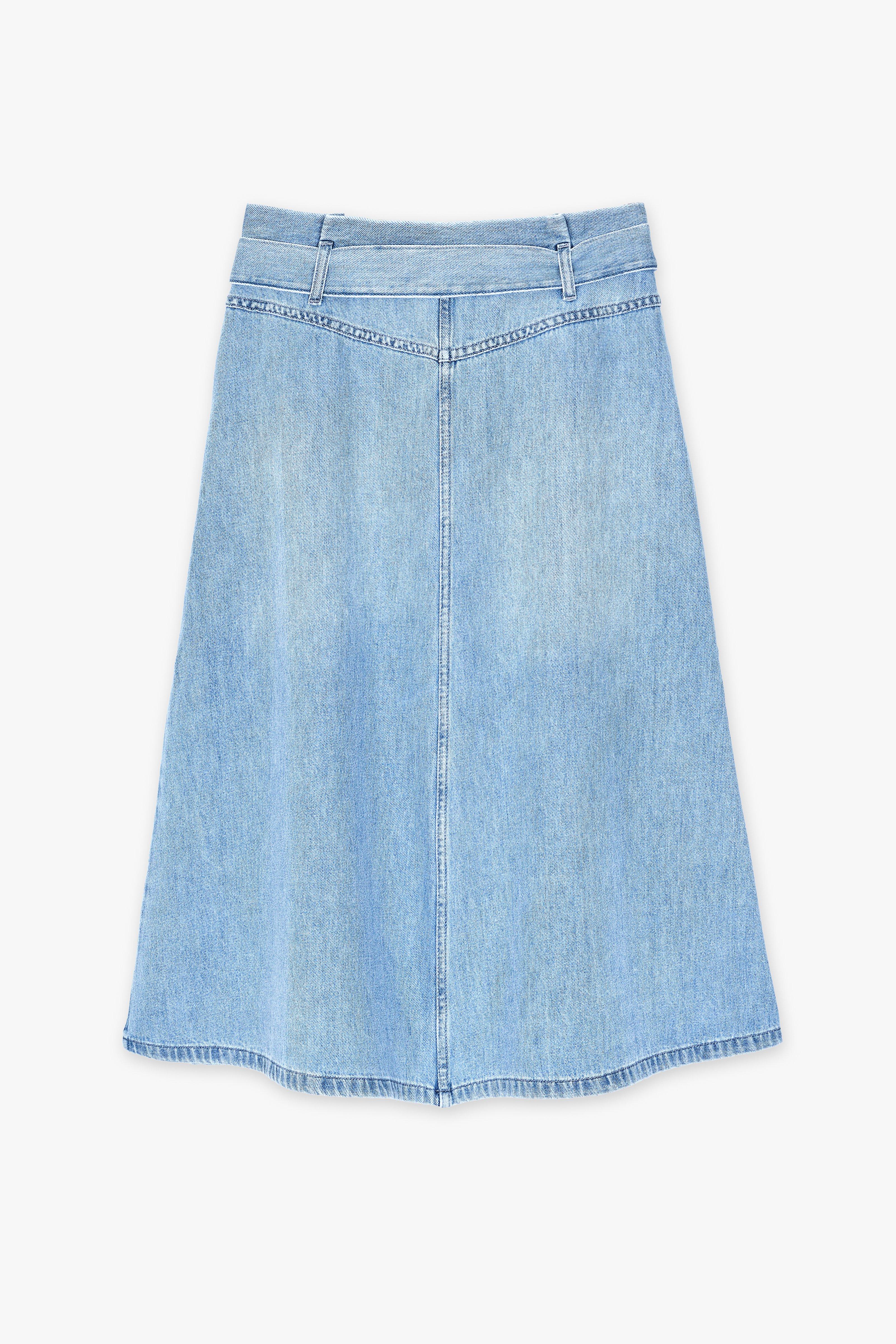CKS - INOA - midi skirt - blue