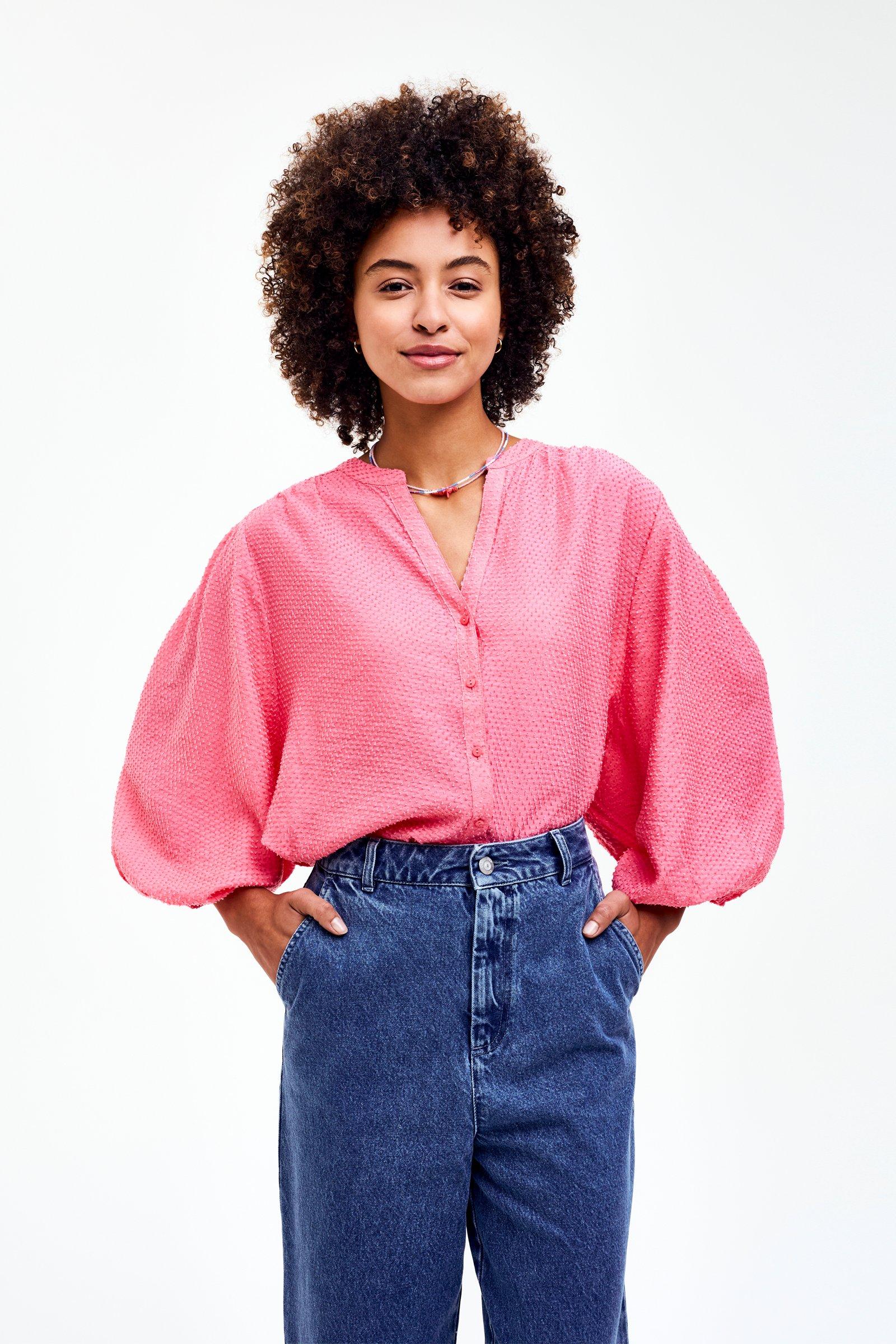 CKS - WILDA - blouse short sleeves - bright pink