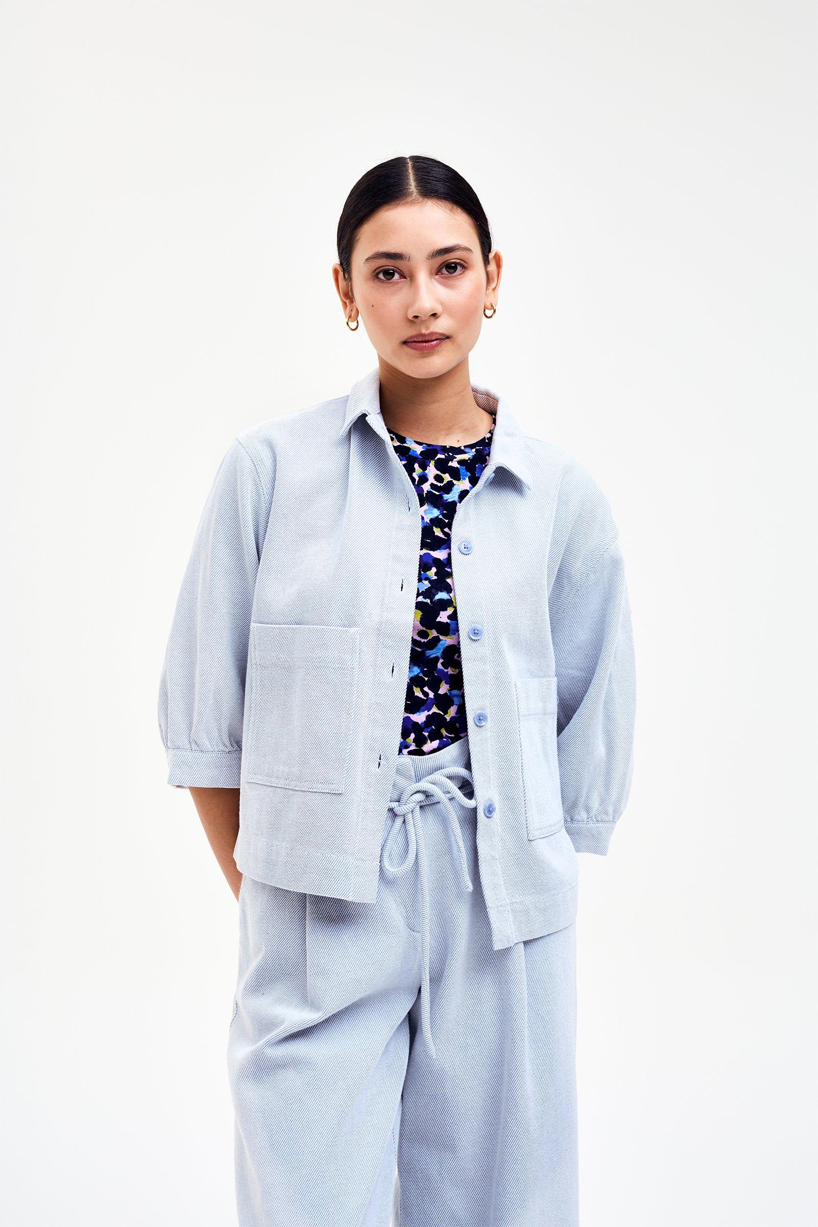 CKS - SELINO - blouse korte mouwen - lichtblauw