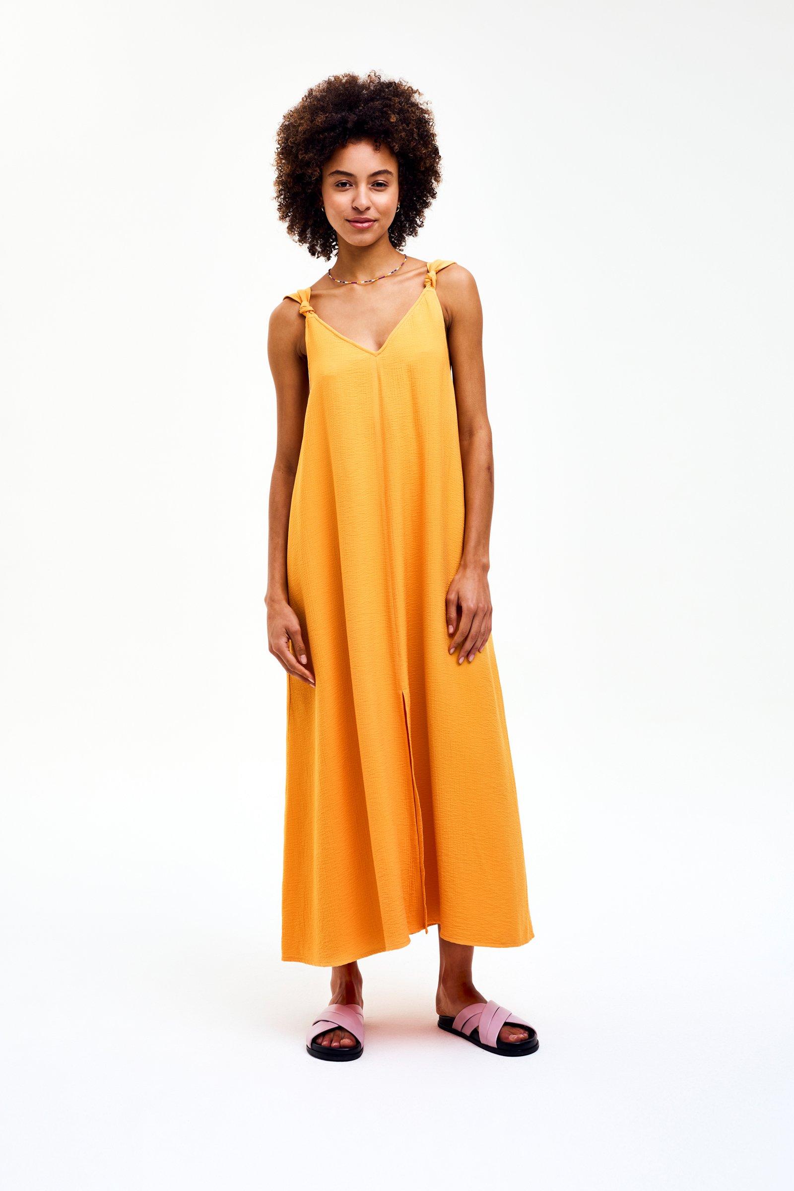 CKS - DAHLIA - midi jurk - lichtoranje