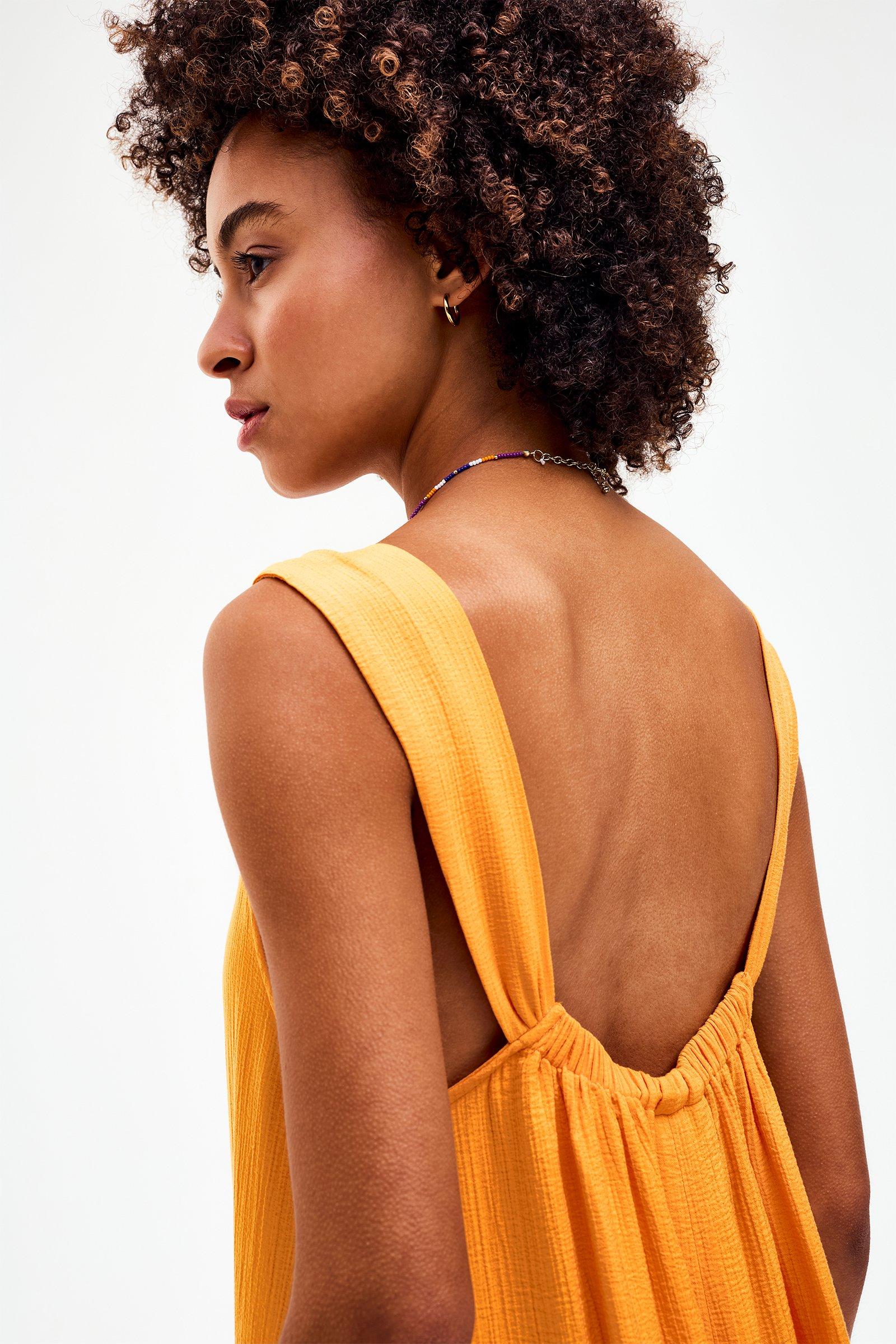 CKS - DAHLIA - midi jurk - lichtoranje