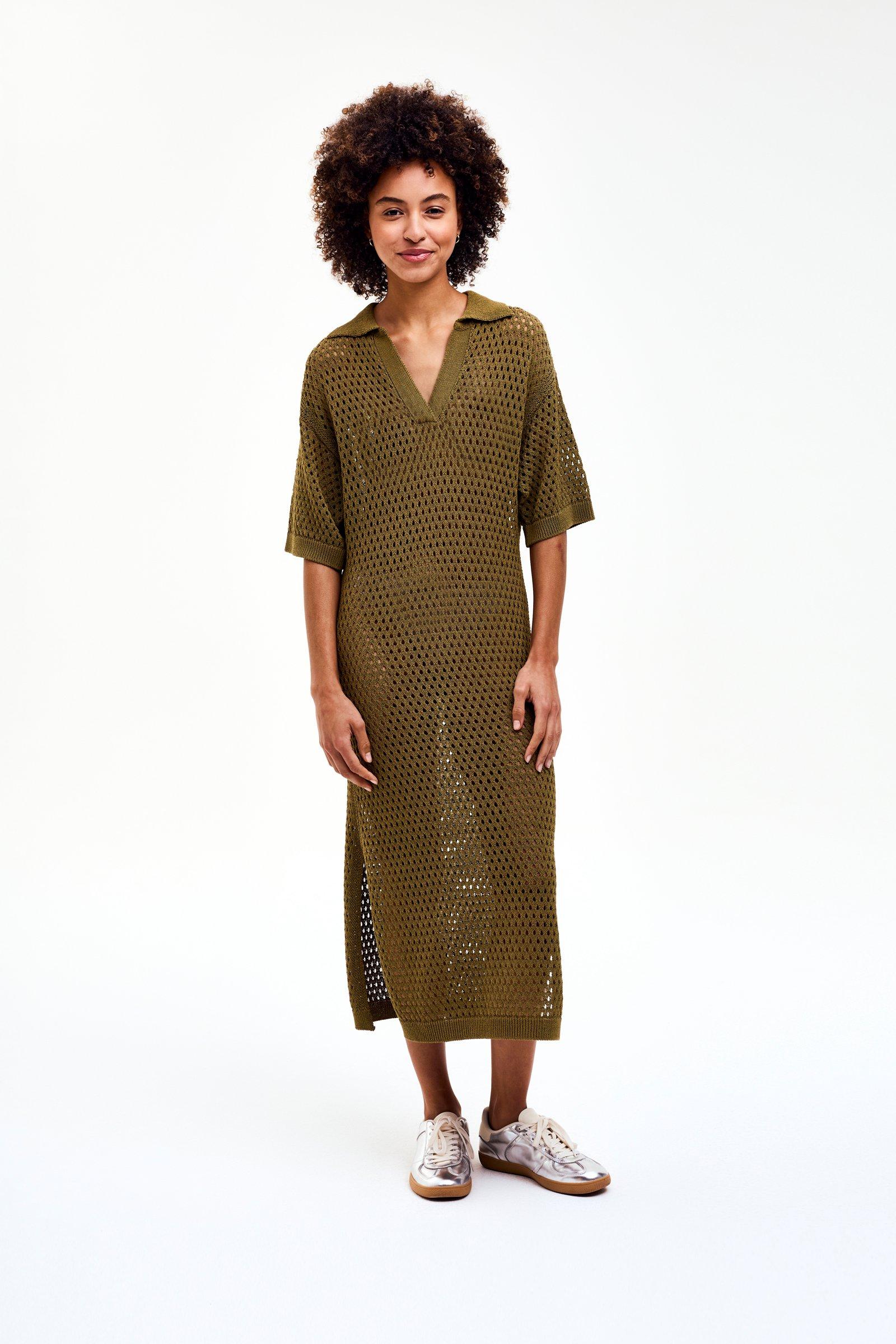 CKS - DEEPS - lange jurk - khaki
