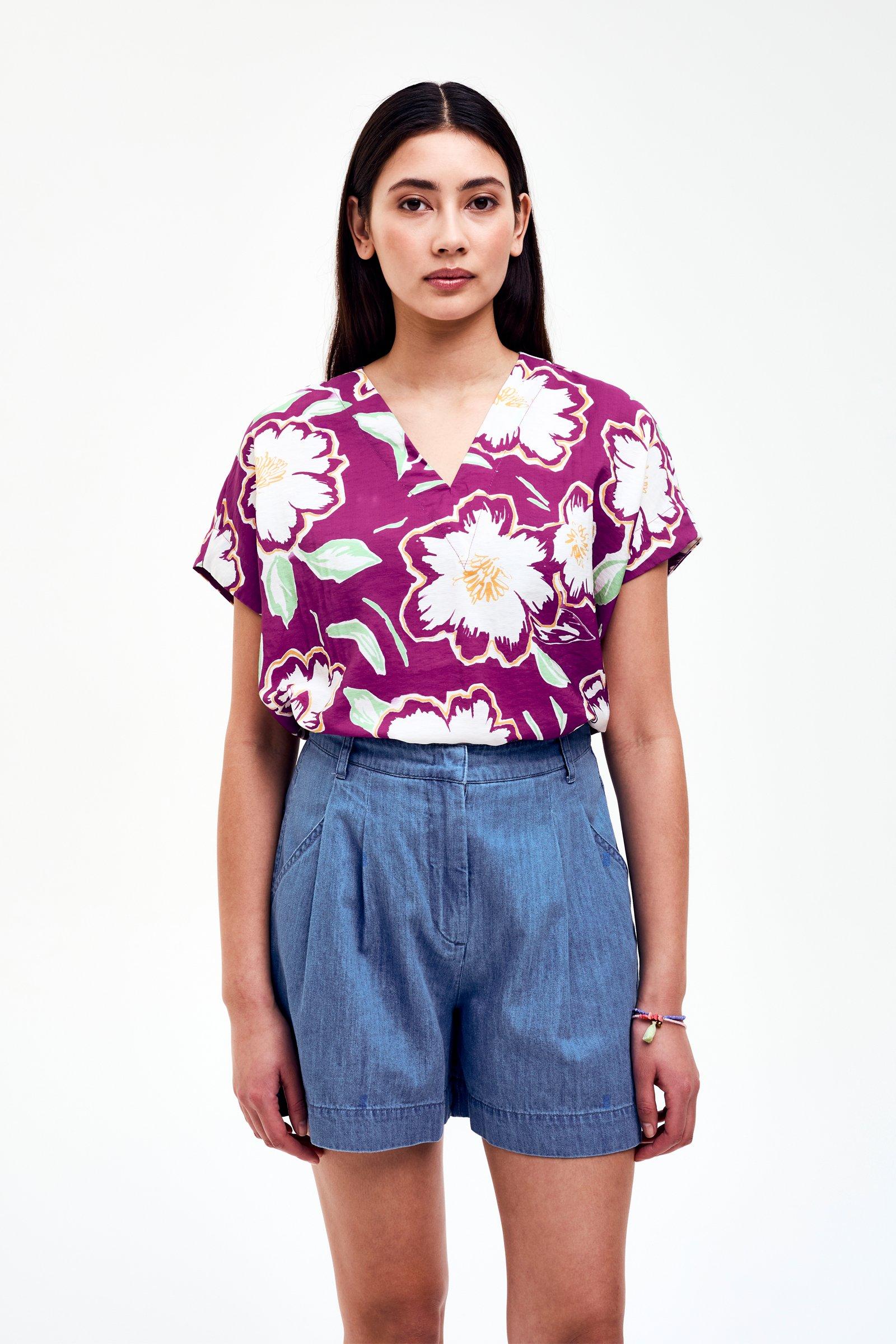 CKS - SABA - blouse korte mouwen - paars
