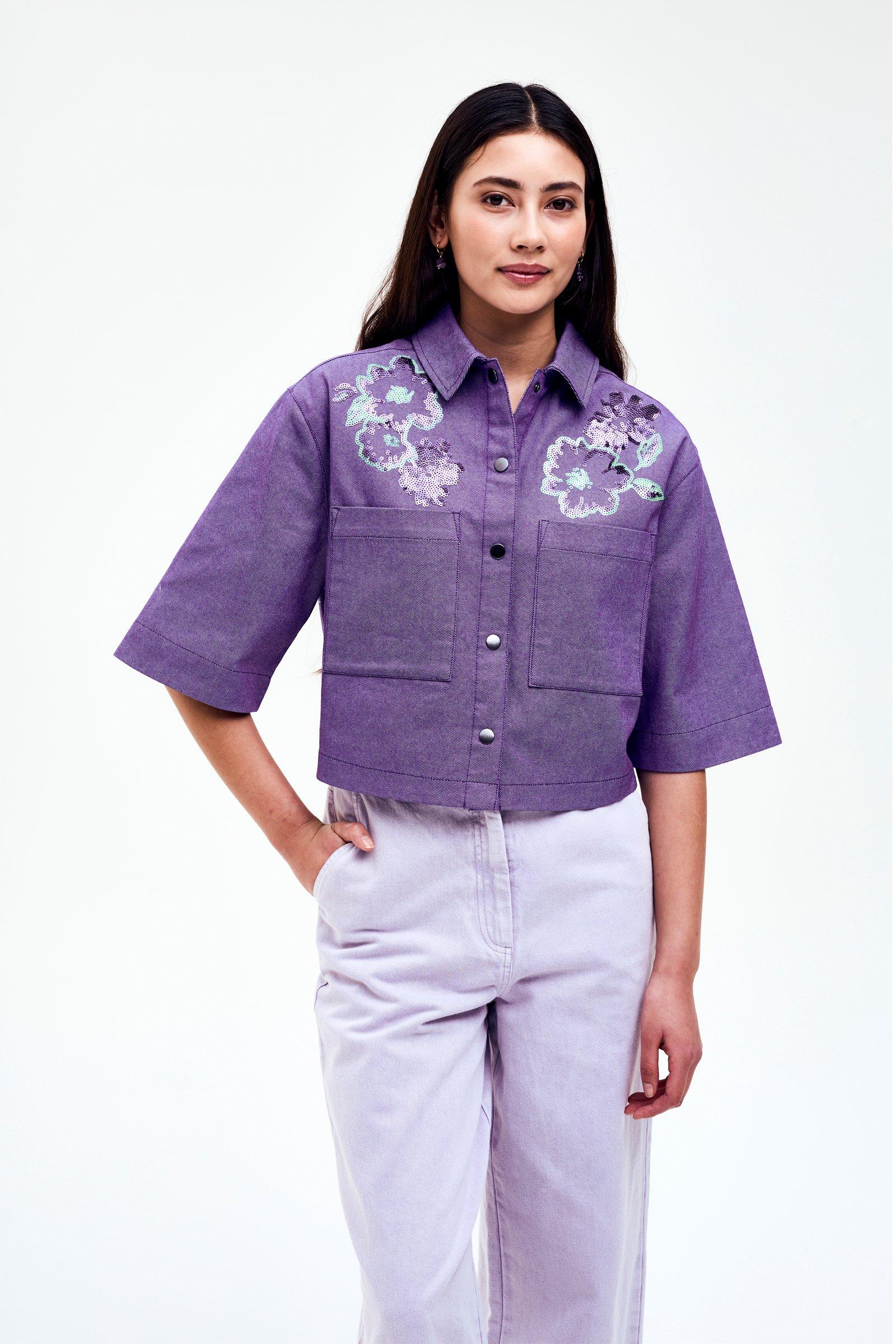 CKS - SELIA - blouse korte mouwen - paars