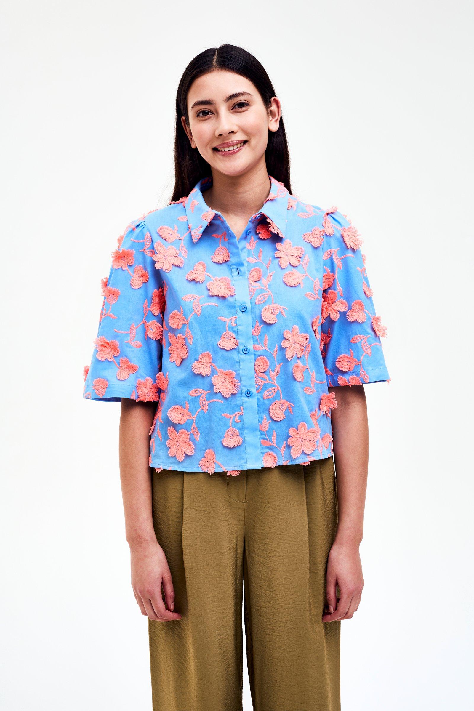 CKS - SIDO - blouse lange mouwen - intens blauw
