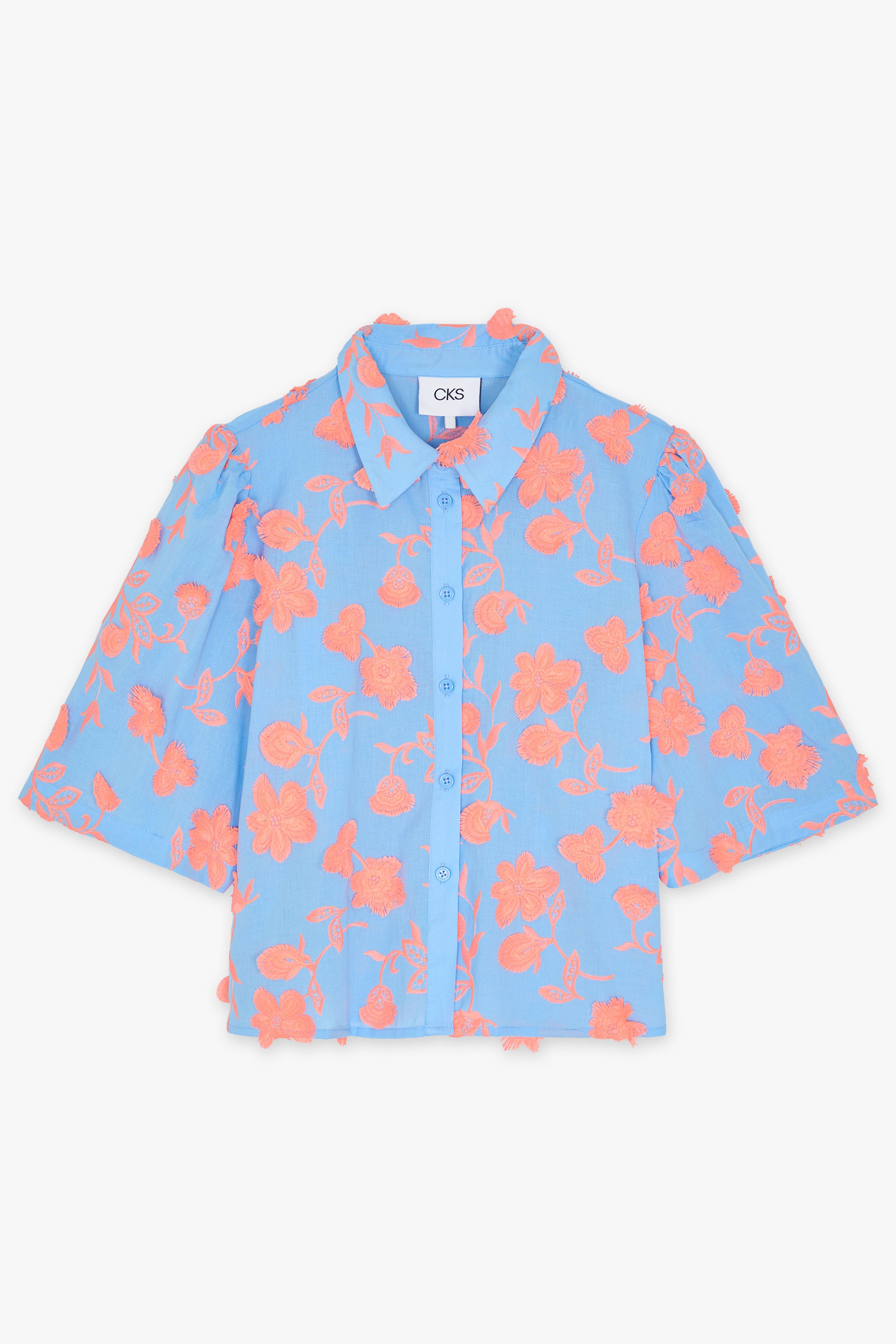 CKS - SIDO - blouse korte mouwen - intens blauw