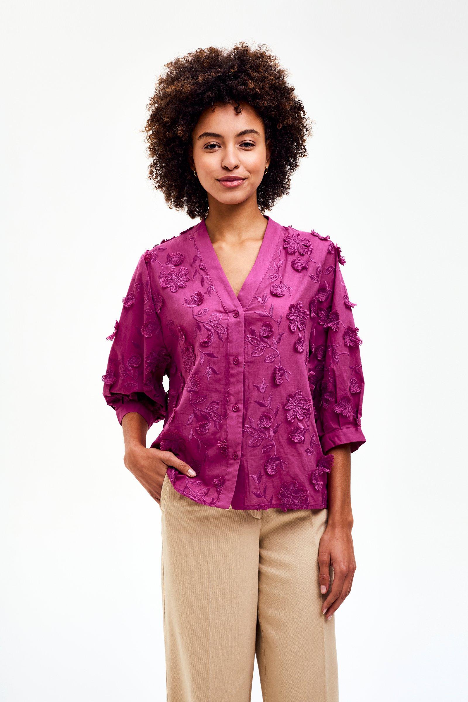 CKS - SONICA - blouse korte mouwen - paars