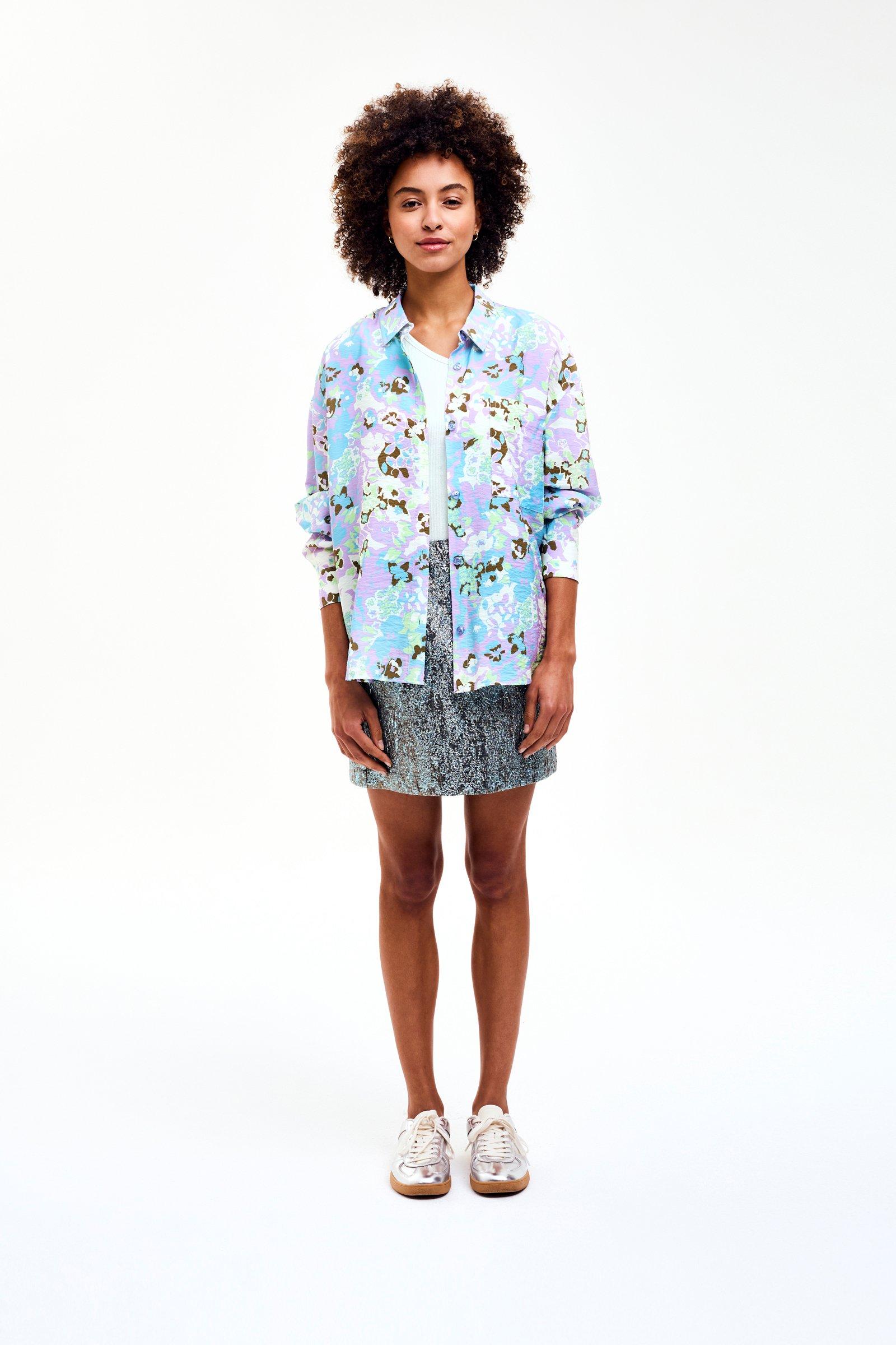 CKS - STAND - blouse korte mouwen - blauw