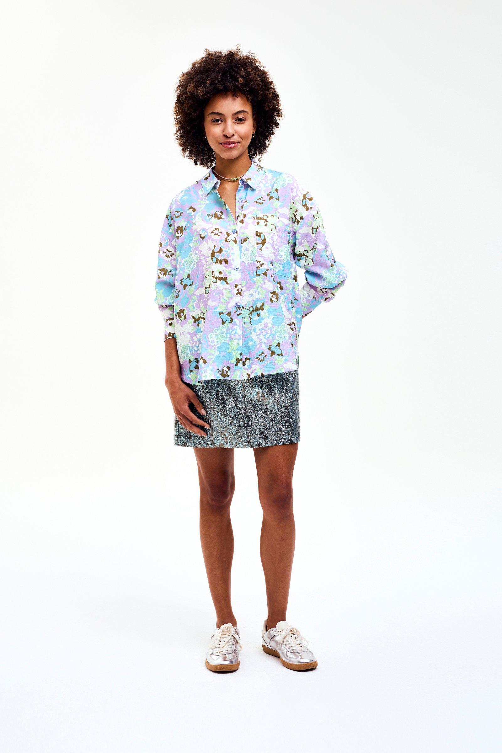 CKS - STAND - blouse korte mouwen - blauw