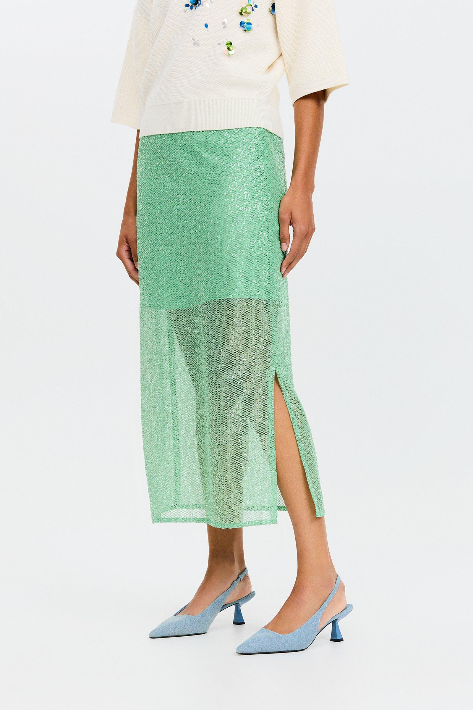 CKS - SKOWE - midi skirt - light green