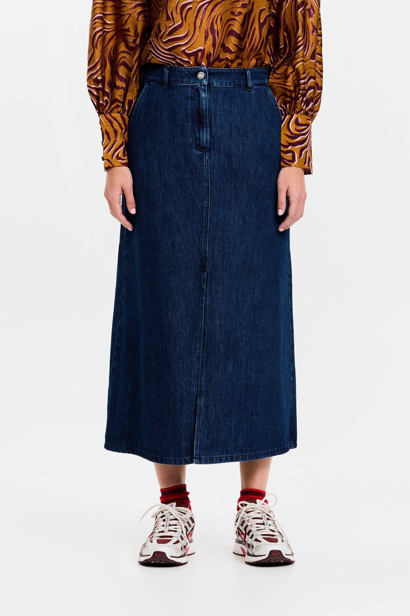 CKS - SKIPPA - midi skirt - dark blue