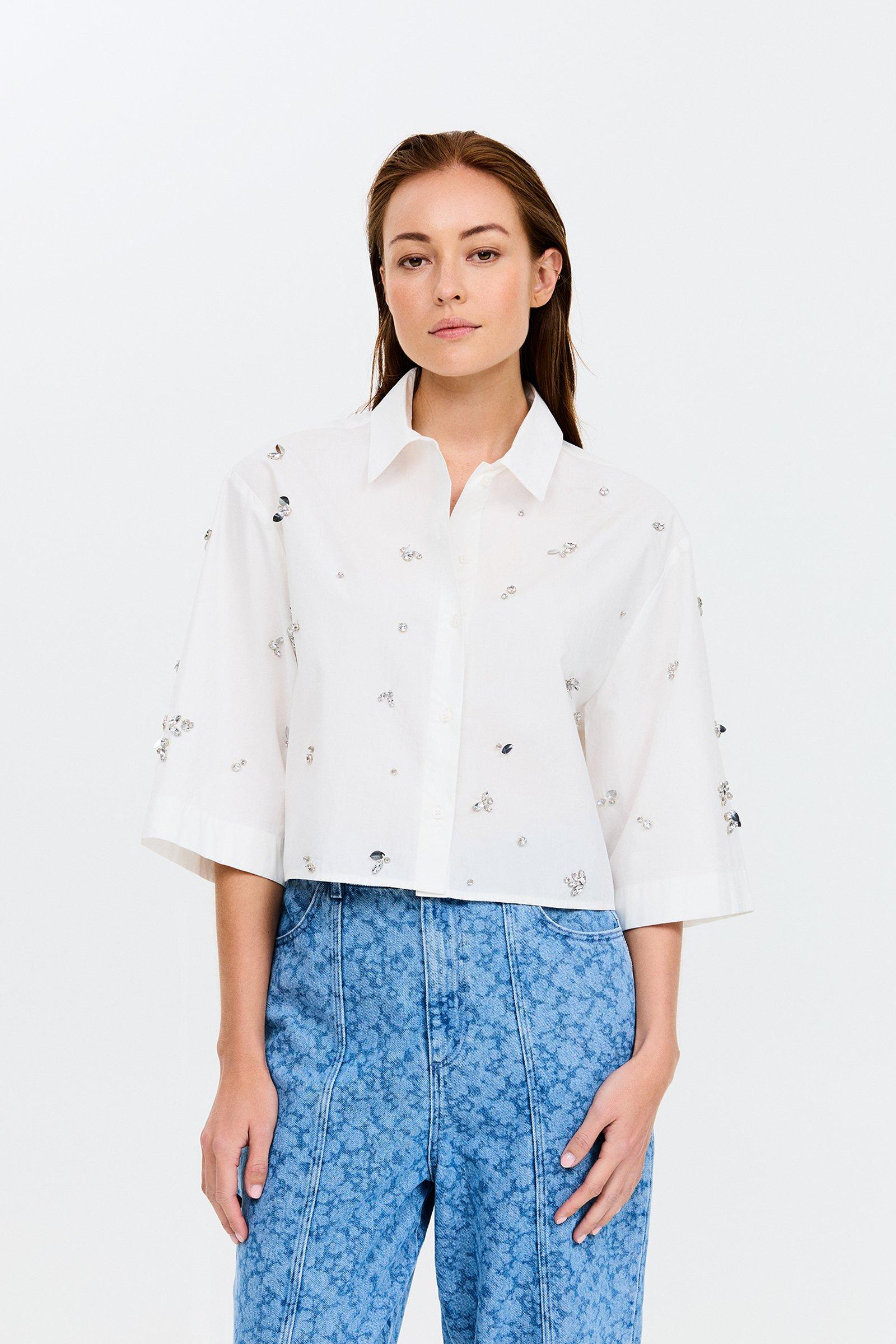 CKS - SELIO - blouse korte mouwen - wit