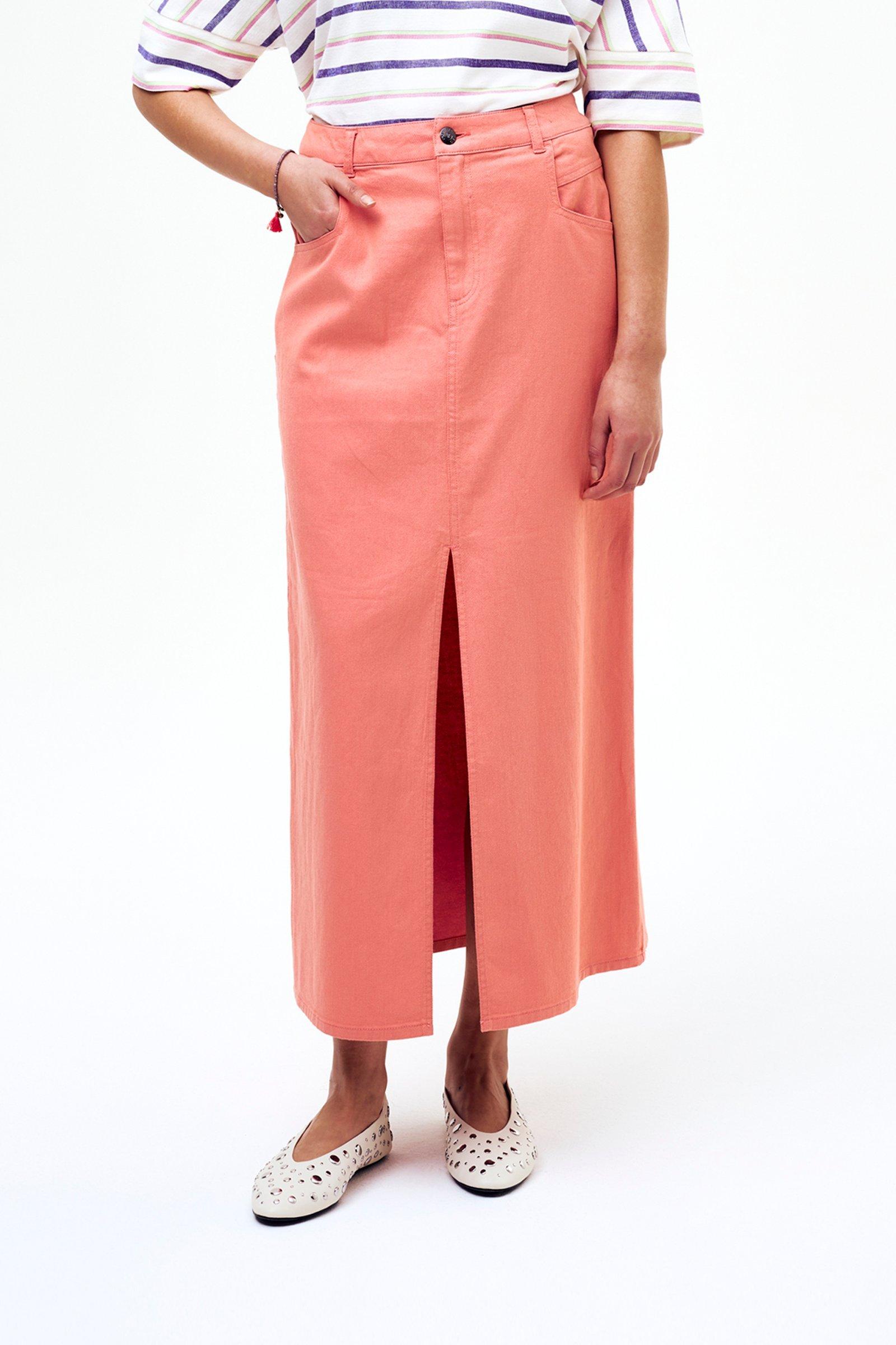 CKS - SKETCHY - jupe longue - orange vif