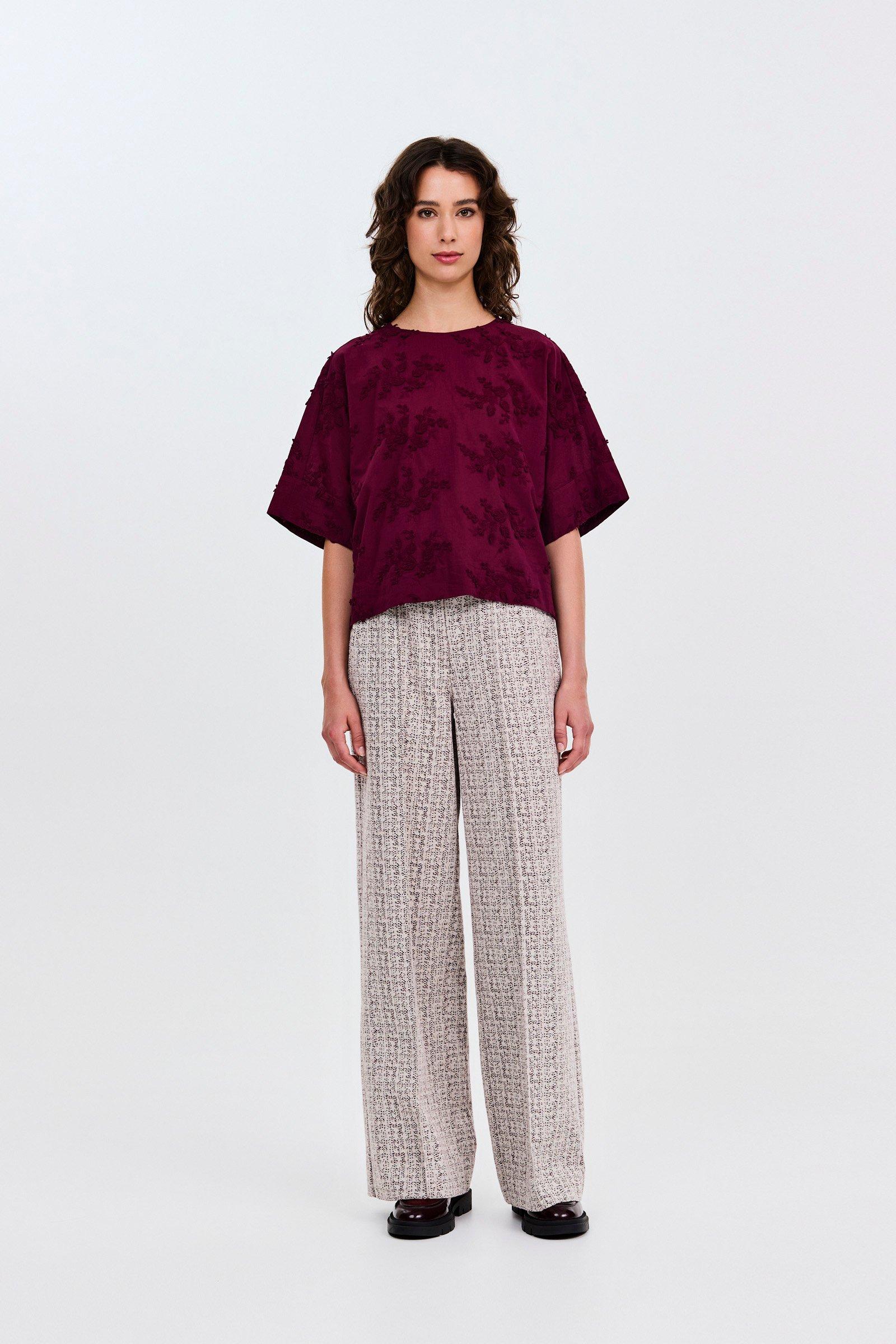 CKS - SELAN - blouse short sleeves - burgundy