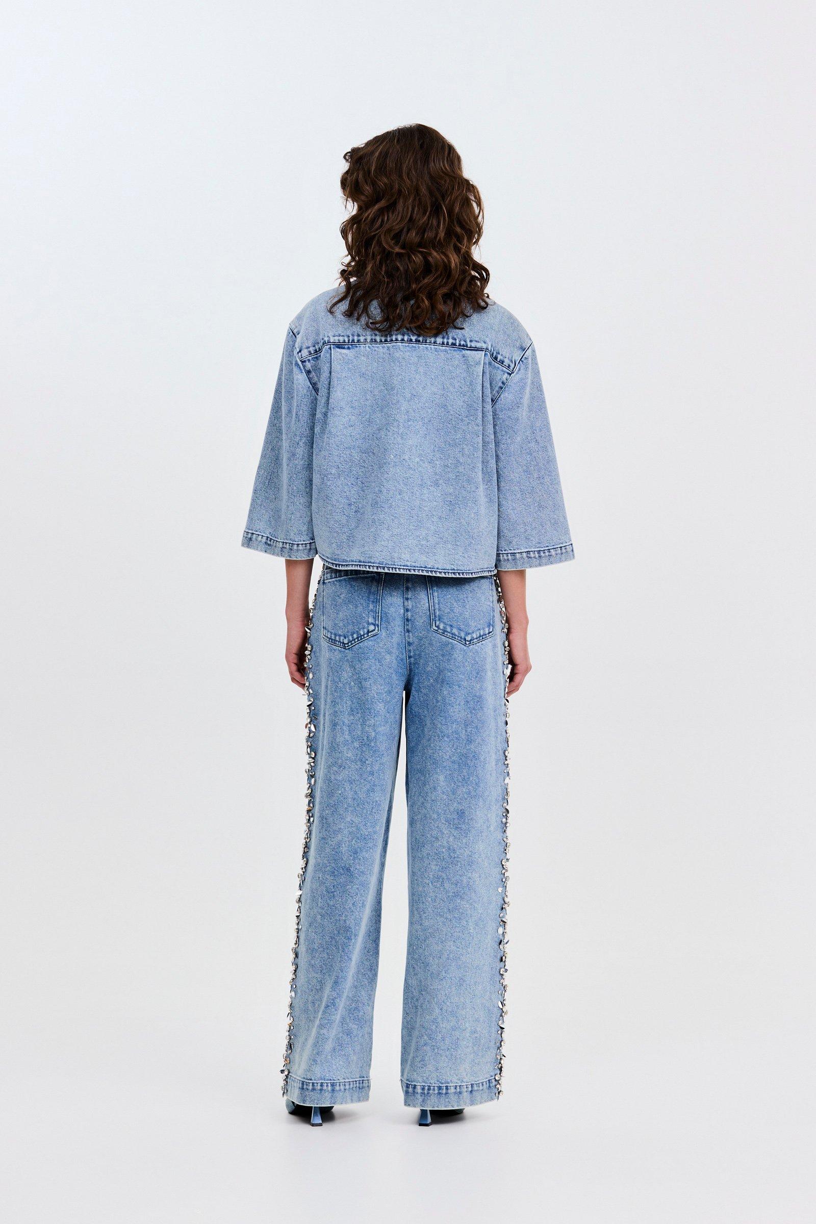 CKS - SELIE - Bluse Kurze Ärmel - Blau