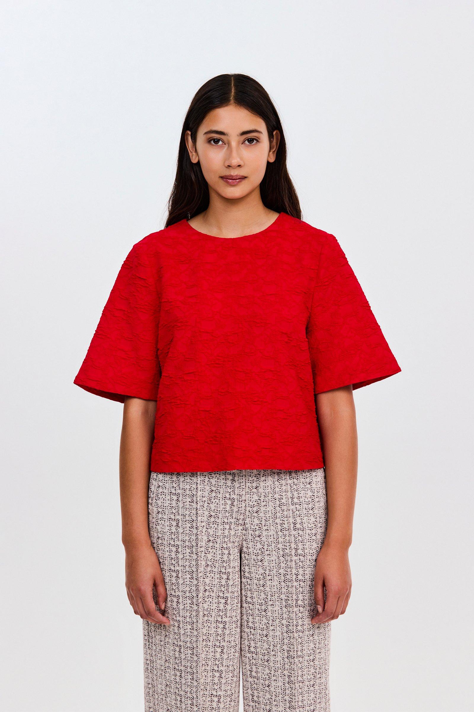 CKS - TIRIAN - blouse korte mouwen - felrood