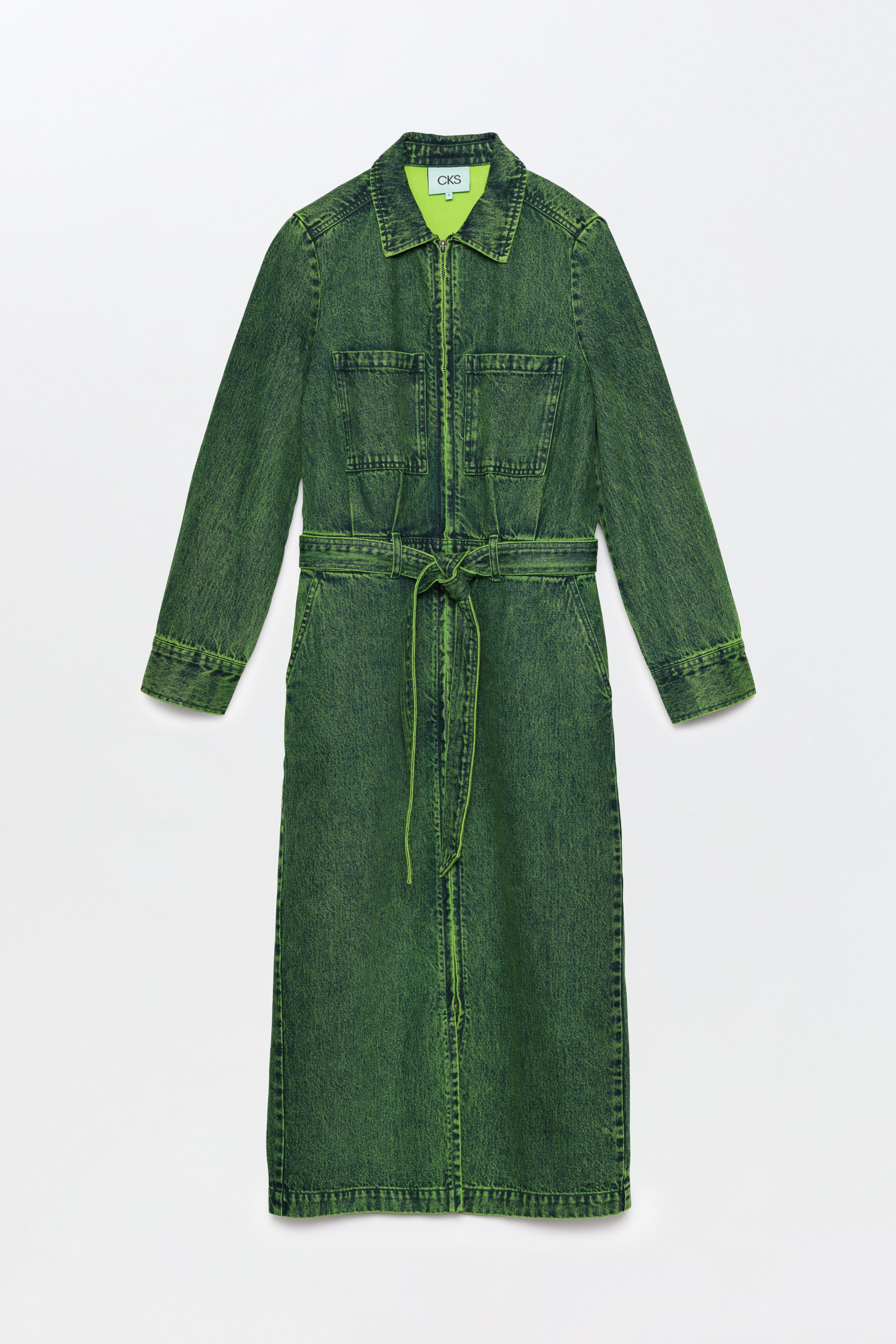 CKS - DIEGOL - robe midi - vert vif
