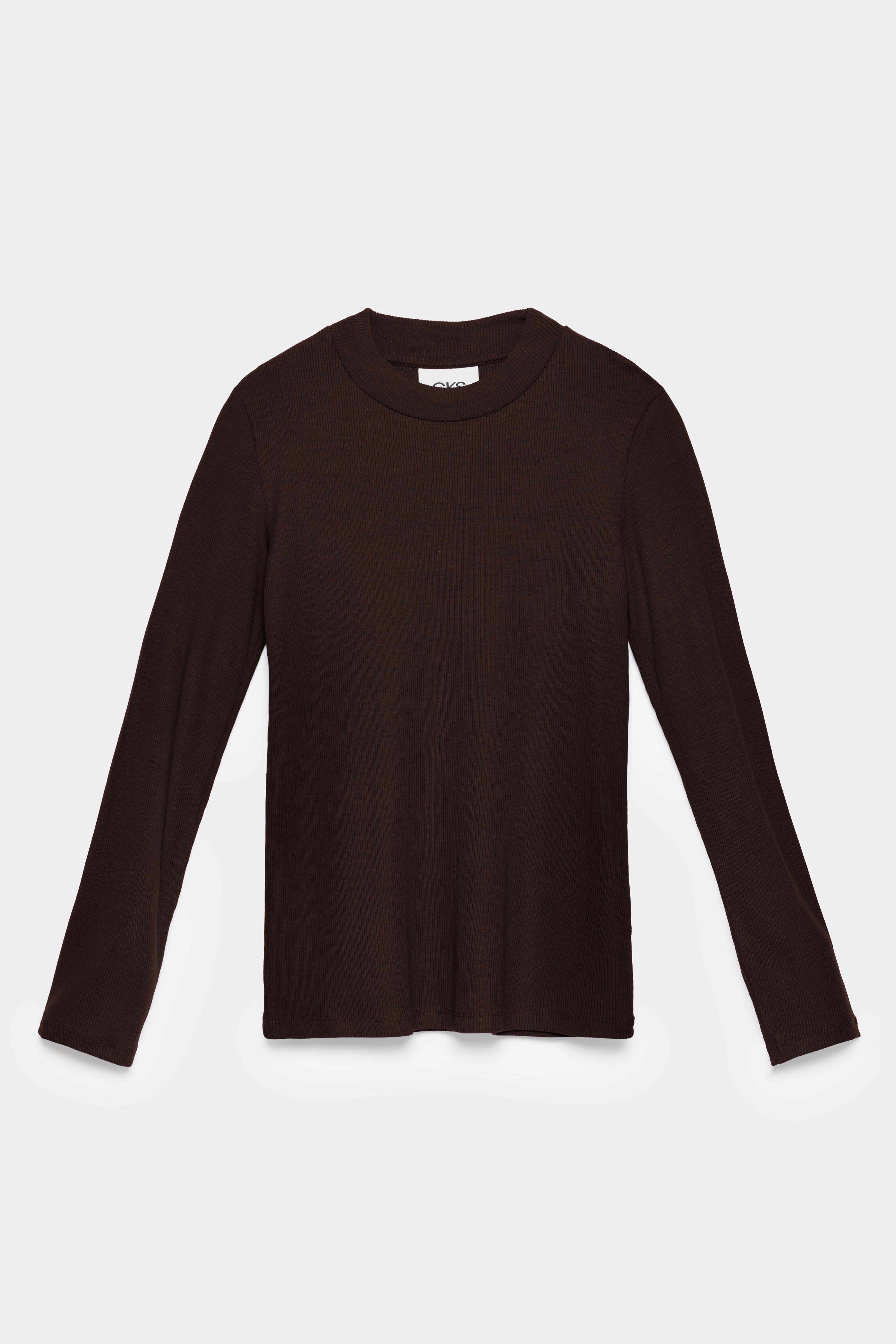 CKS - TIBOR - t-shirt lange mouwen - donkerbruin