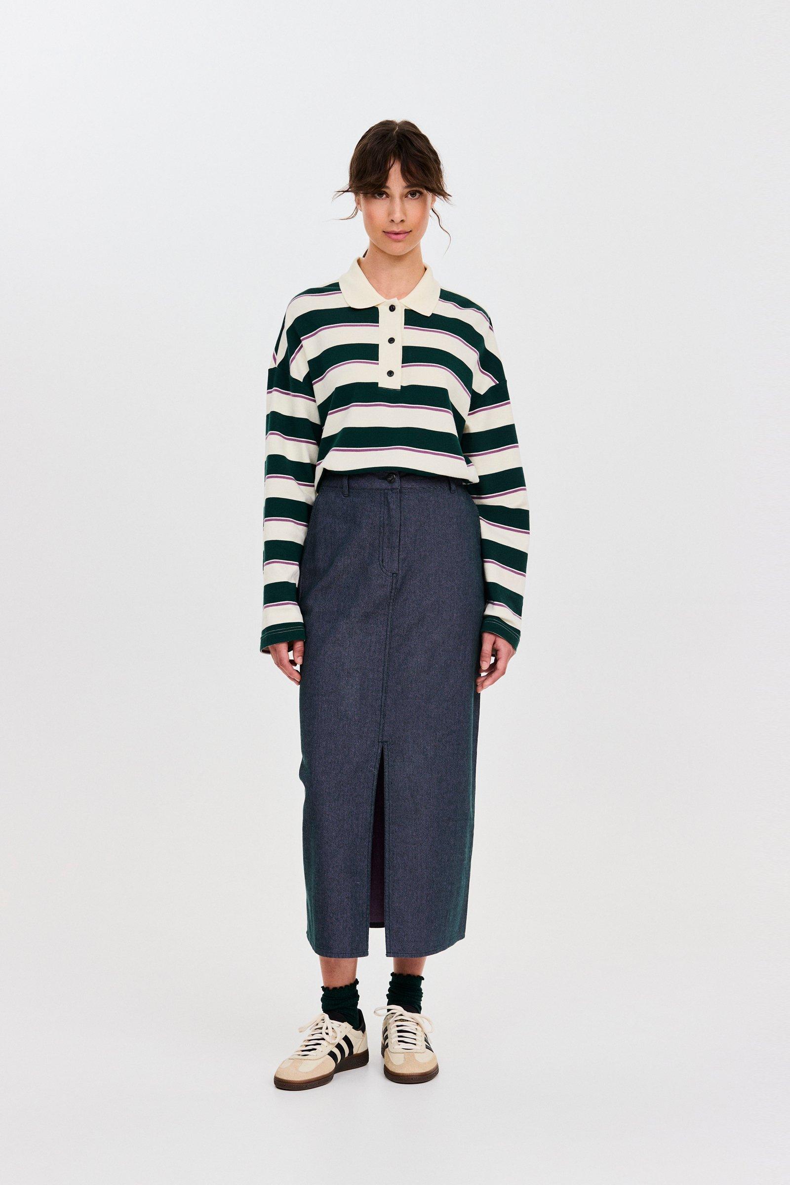 CKS - SKIPPER - midi skirt - dark green
