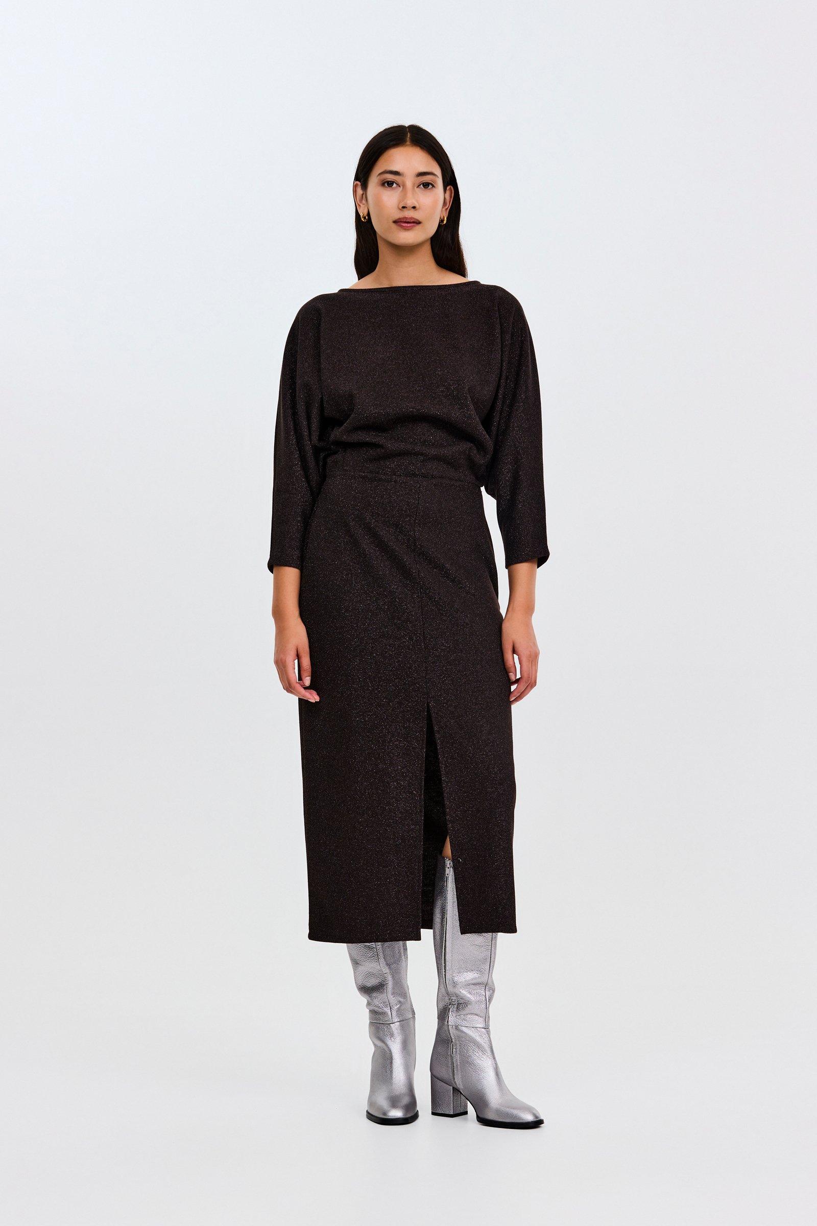 CKS - DAVIN - Midi-Kleid - Dunkelbraun