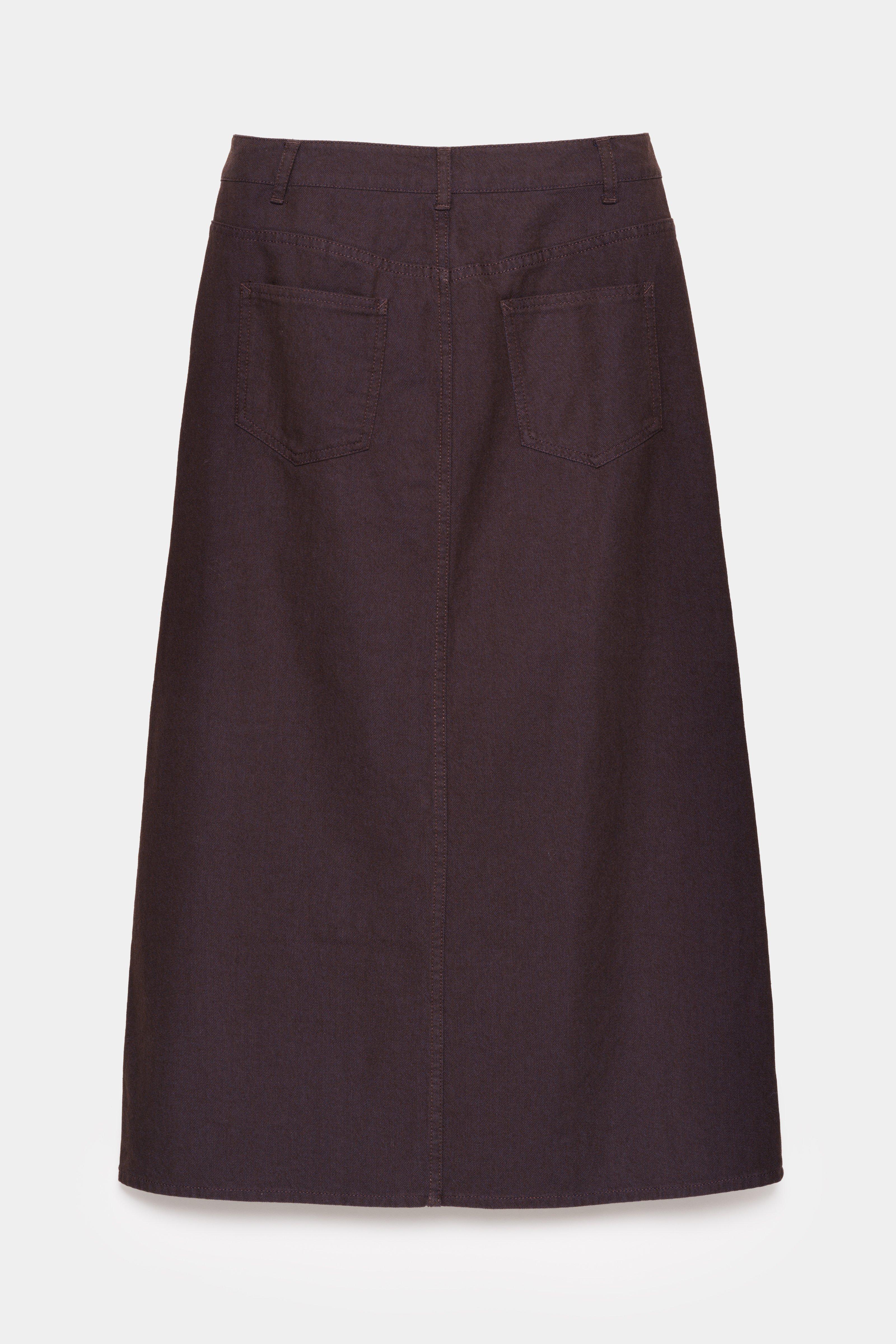 CKS - SKIPPA - midi skirt - dark brown