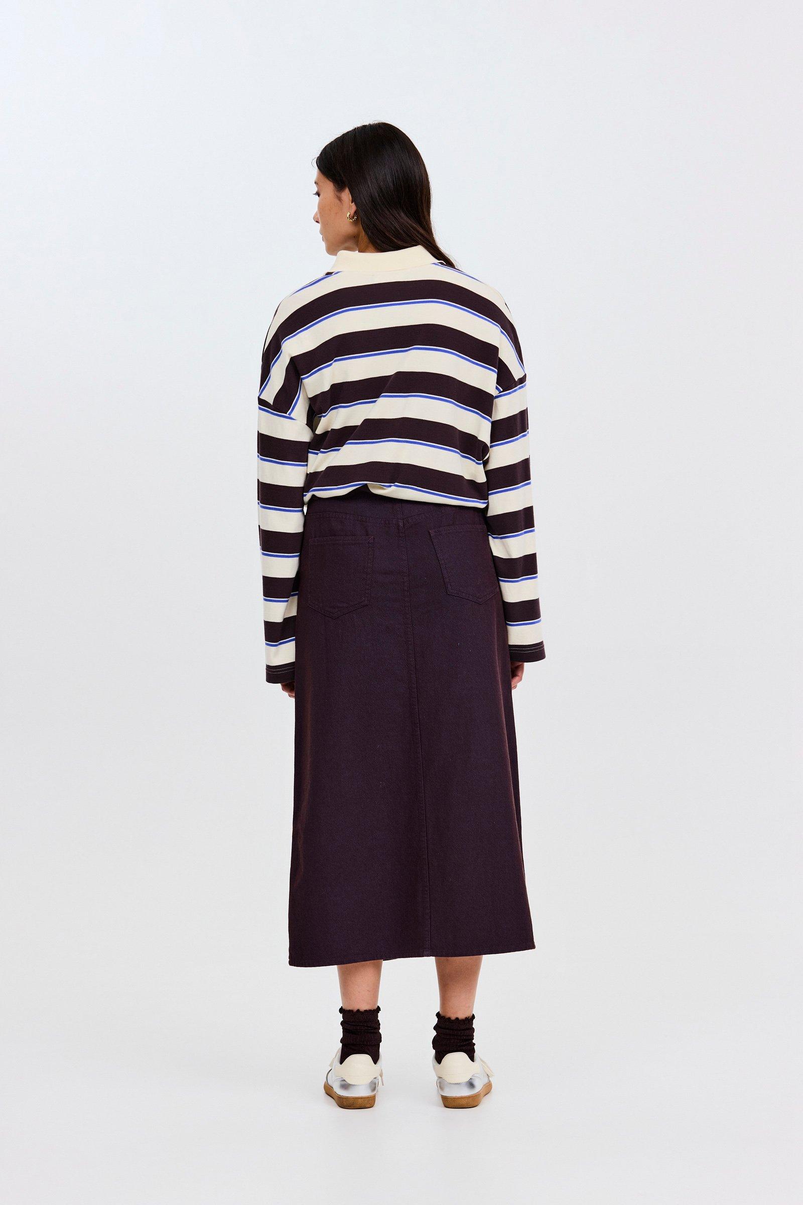 CKS - SKIPPA - midi skirt - dark brown