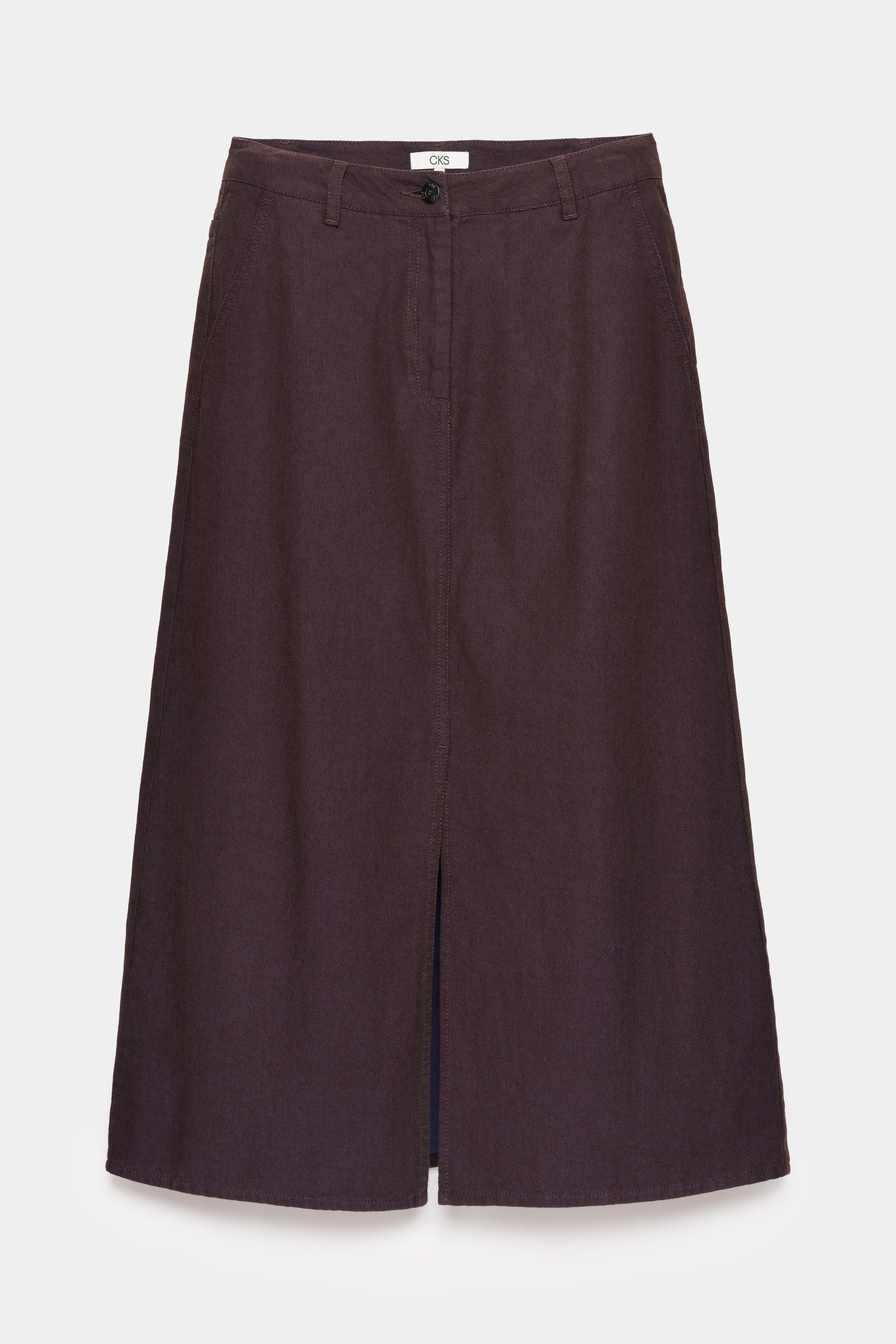 CKS - SKIPPA - midi skirt - dark brown