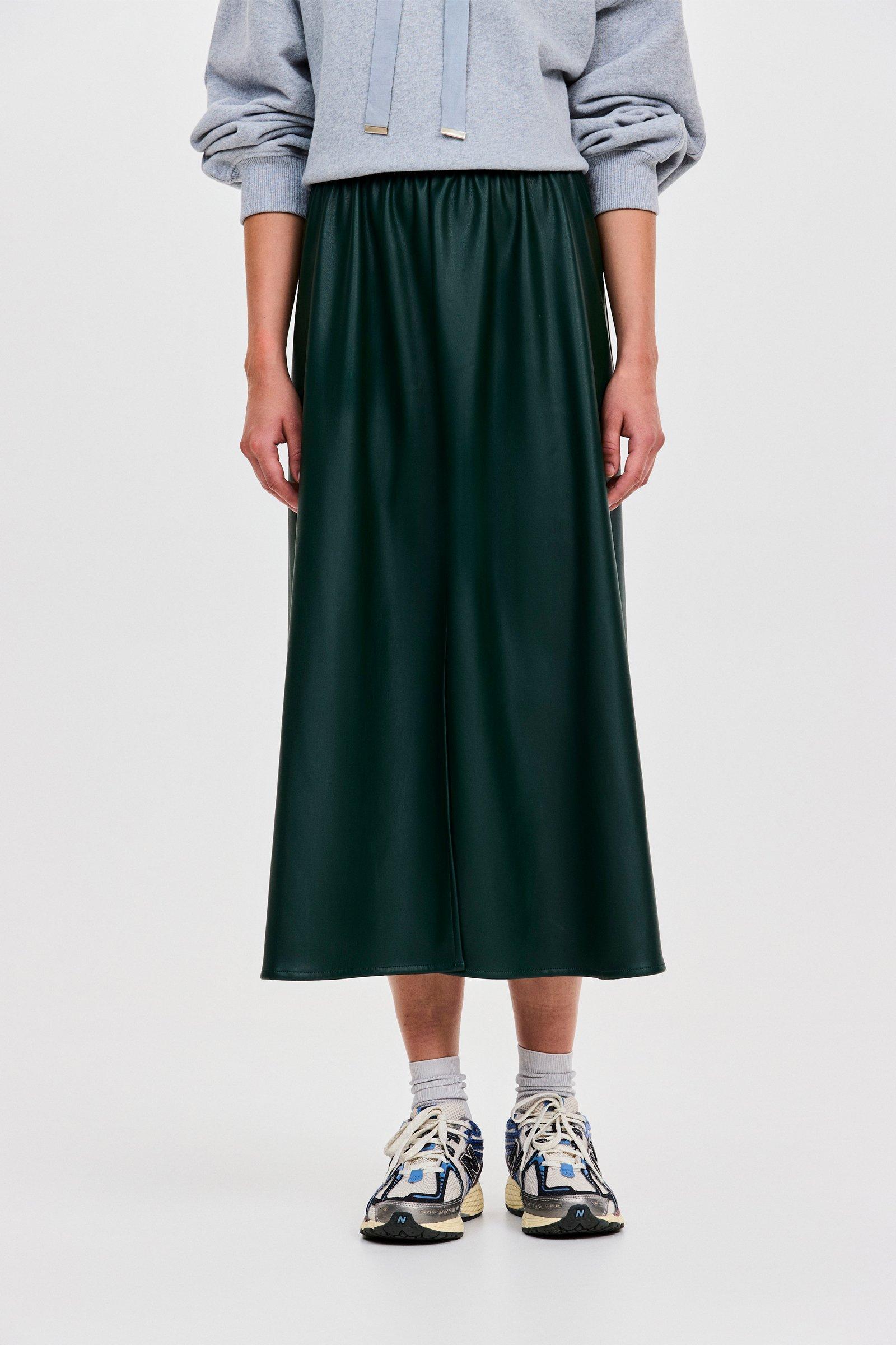 CKS - SKALLIE - midi skirt - dark green