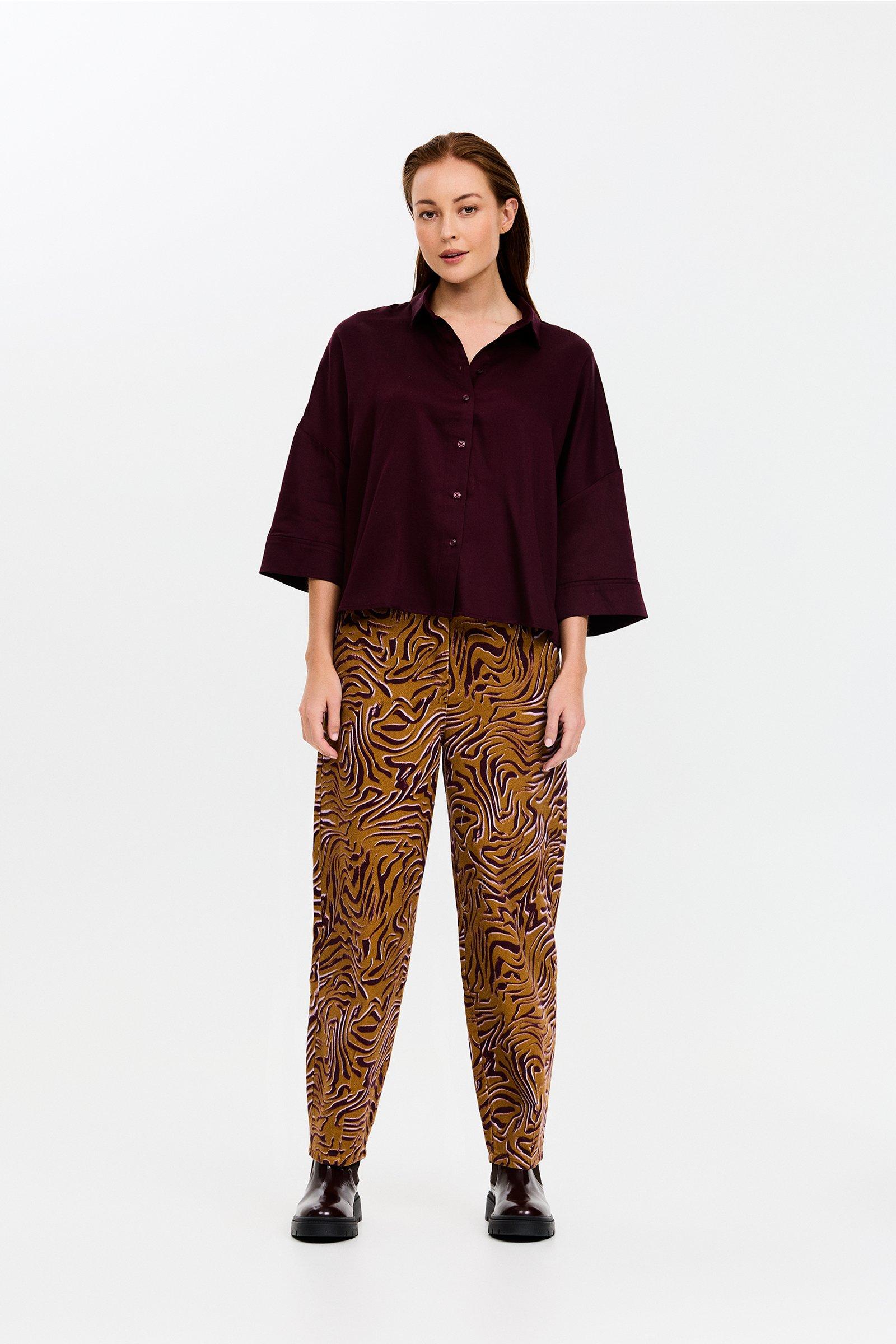 CKS - SELALONG - blouse korte mouwen - paars