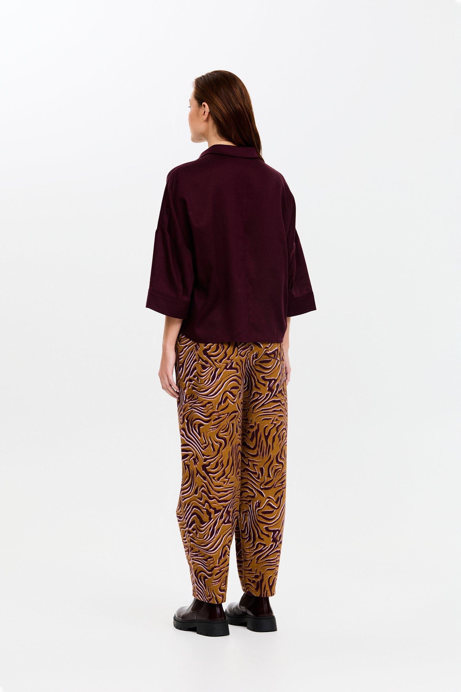 CKS - SELALONG - blouse korte mouwen - paars