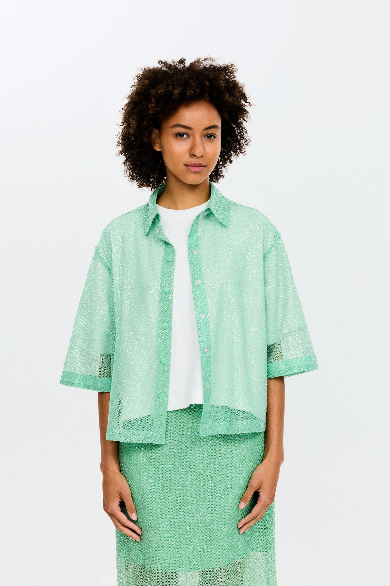 CKS - SELION - blouse korte mouwen - lichtgroen
