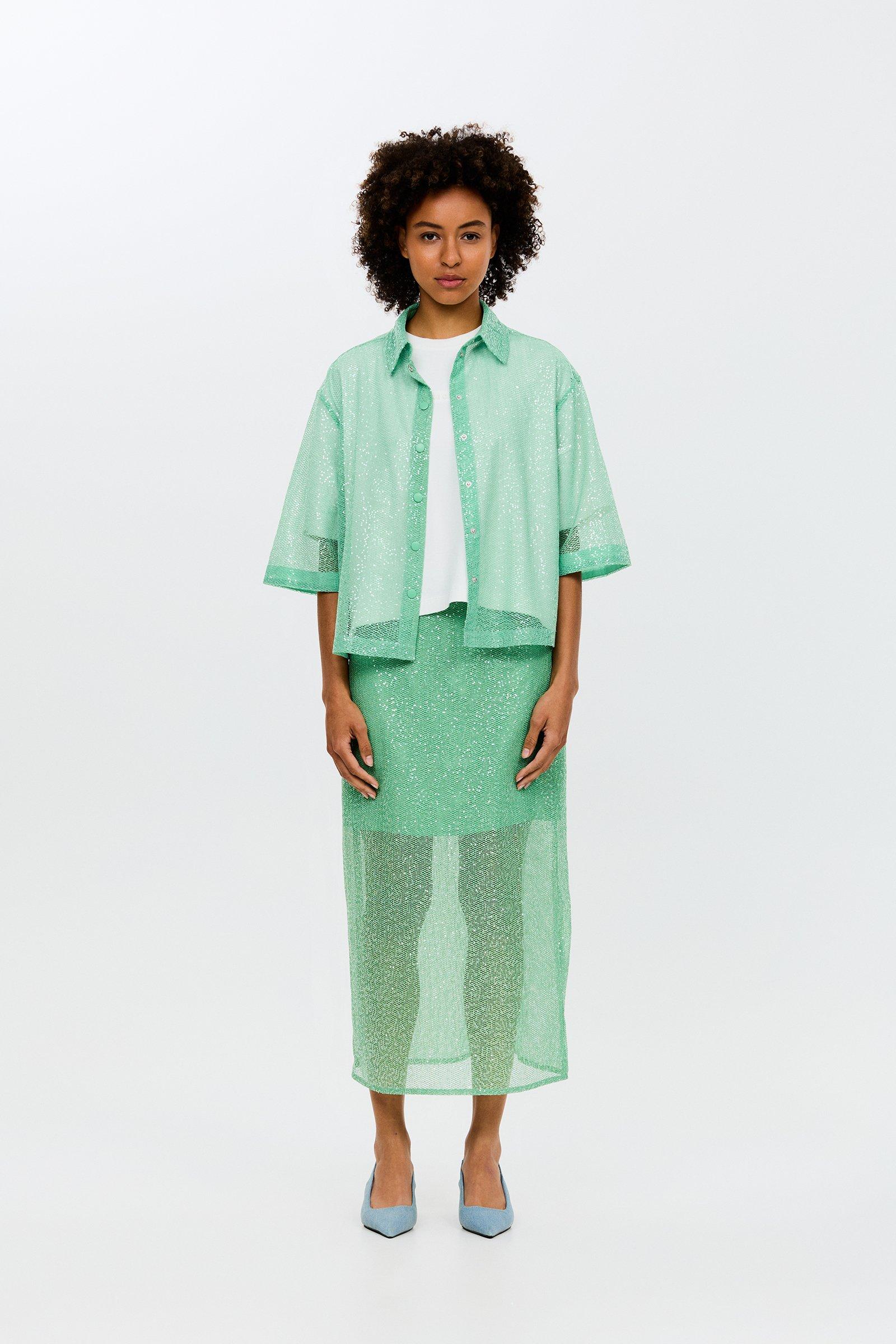CKS - SELION - blouse korte mouwen - lichtgroen