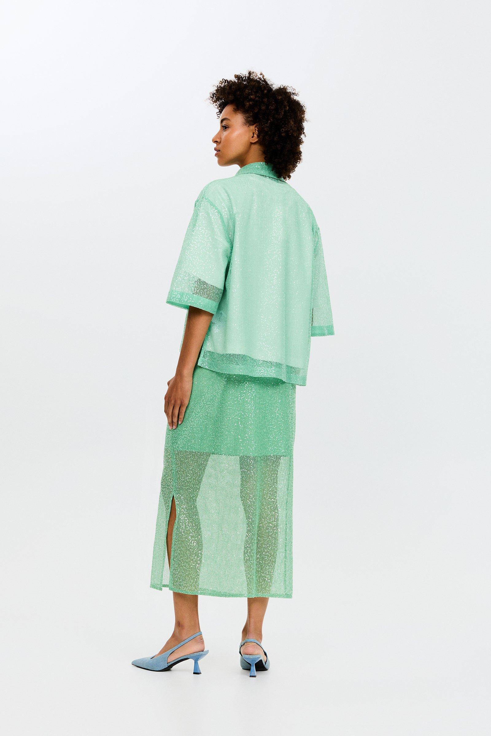 CKS - SELION - blouse korte mouwen - lichtgroen