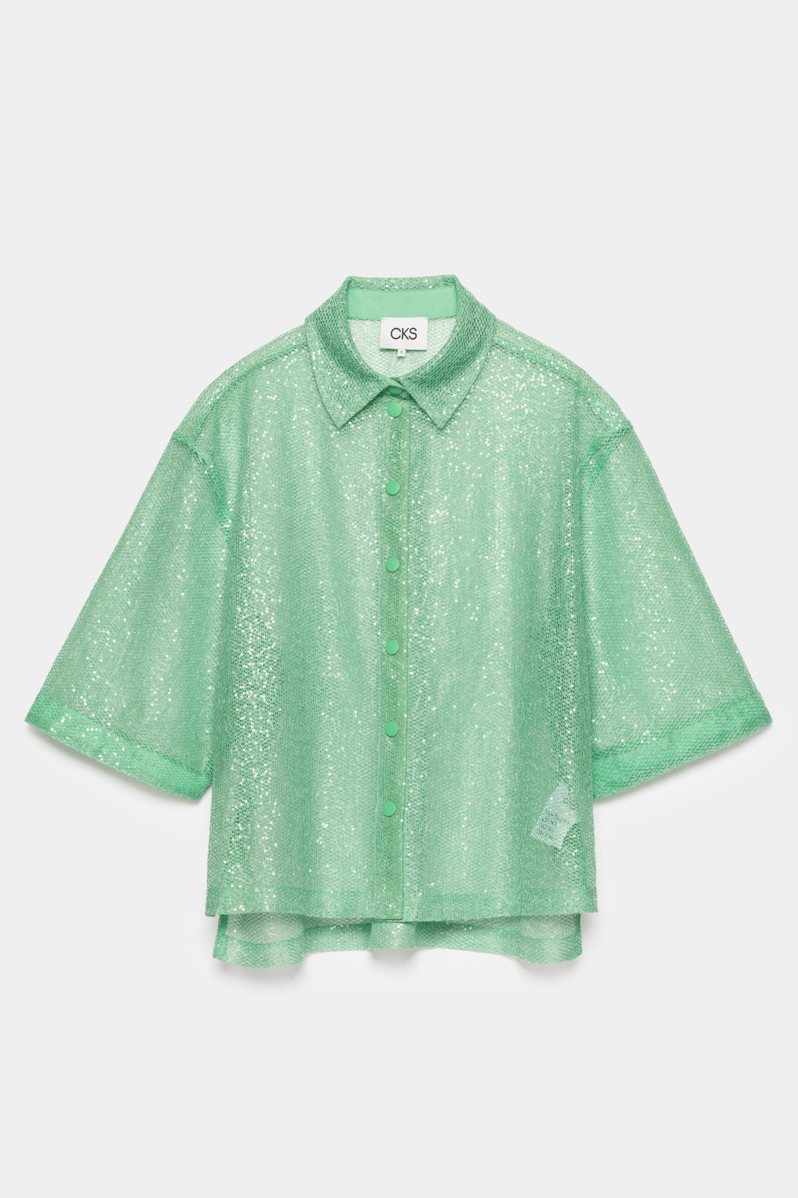 CKS - SELION - blouse korte mouwen - lichtgroen