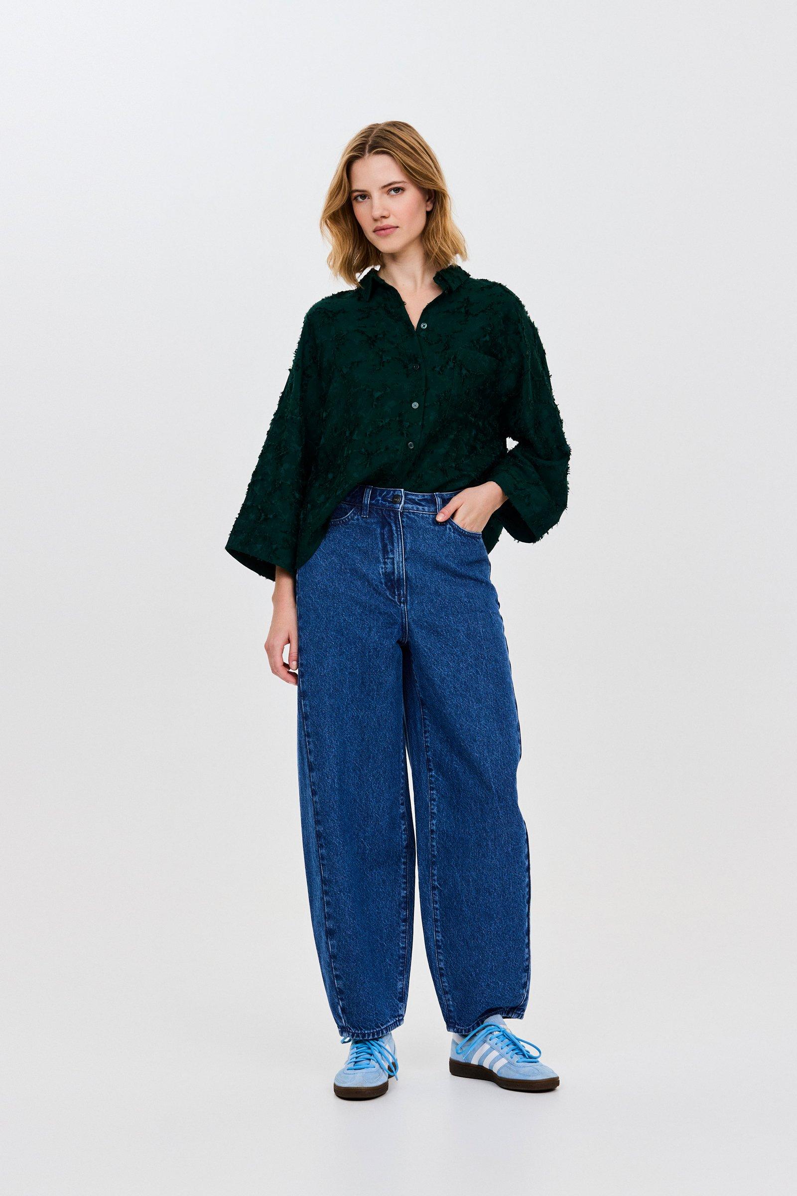 CKS - SELALONG - blouse short sleeves - dark green