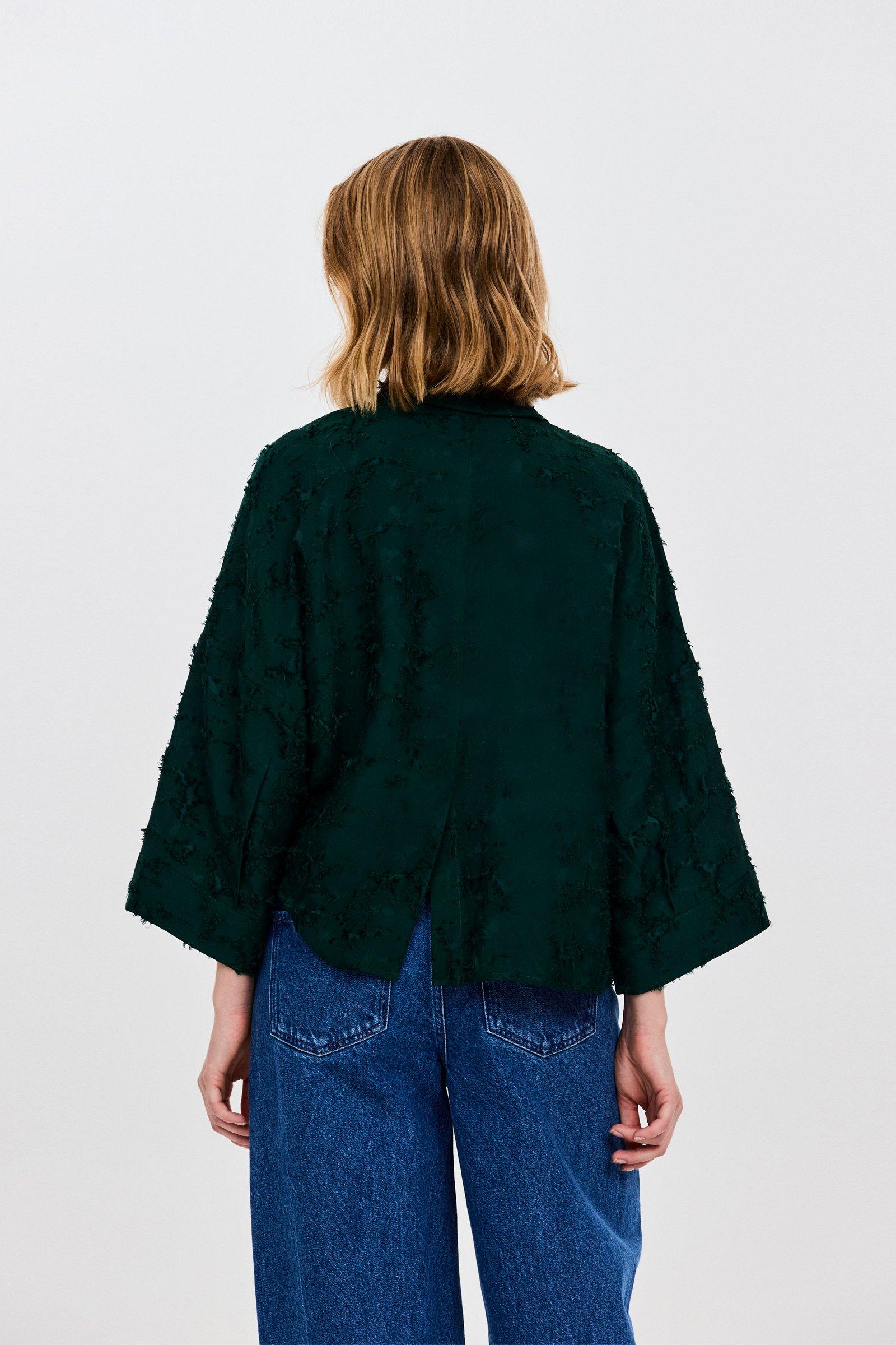 CKS - SELALONG - blouse short sleeves - dark green