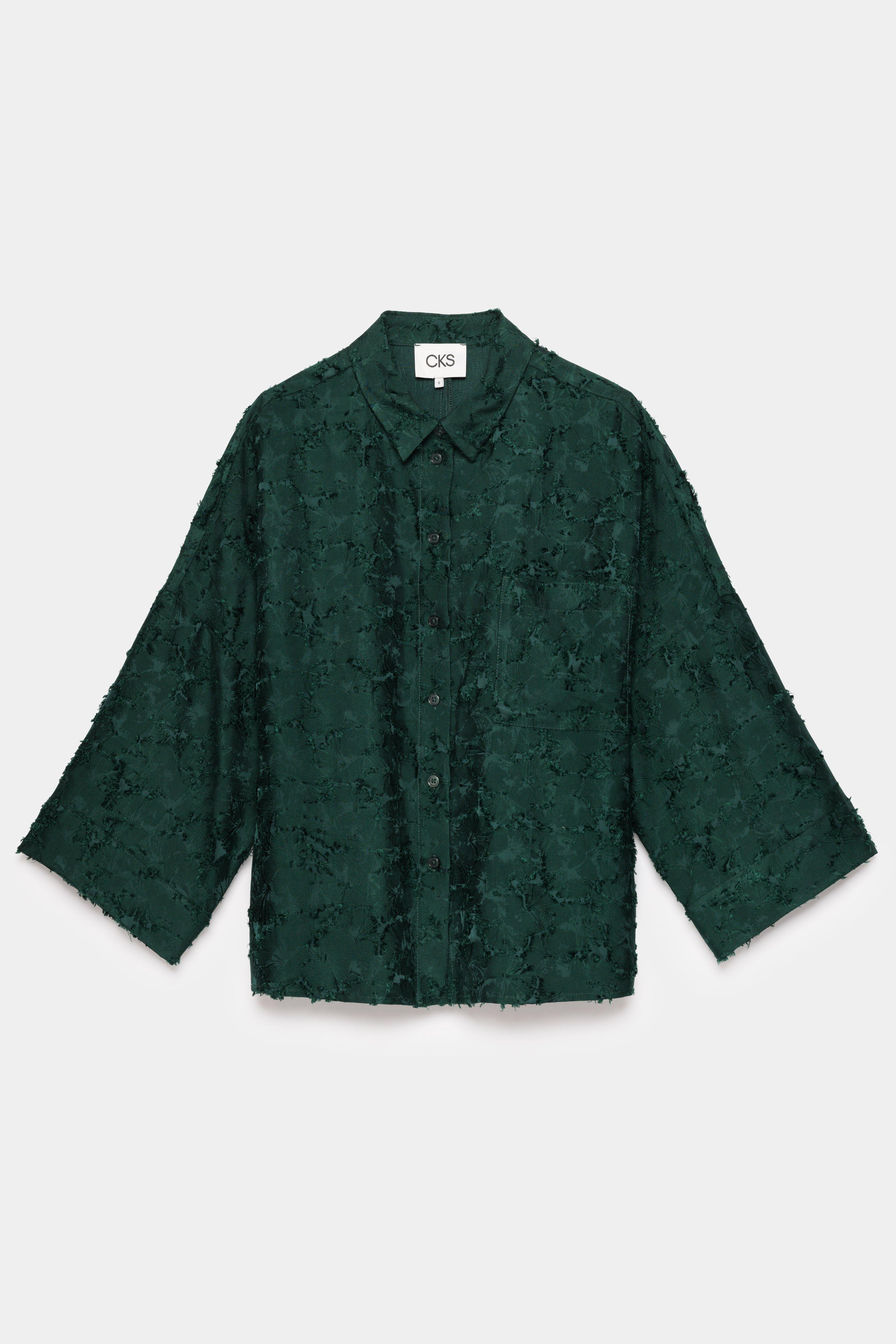 CKS - SELALONG - blouse short sleeves - dark green