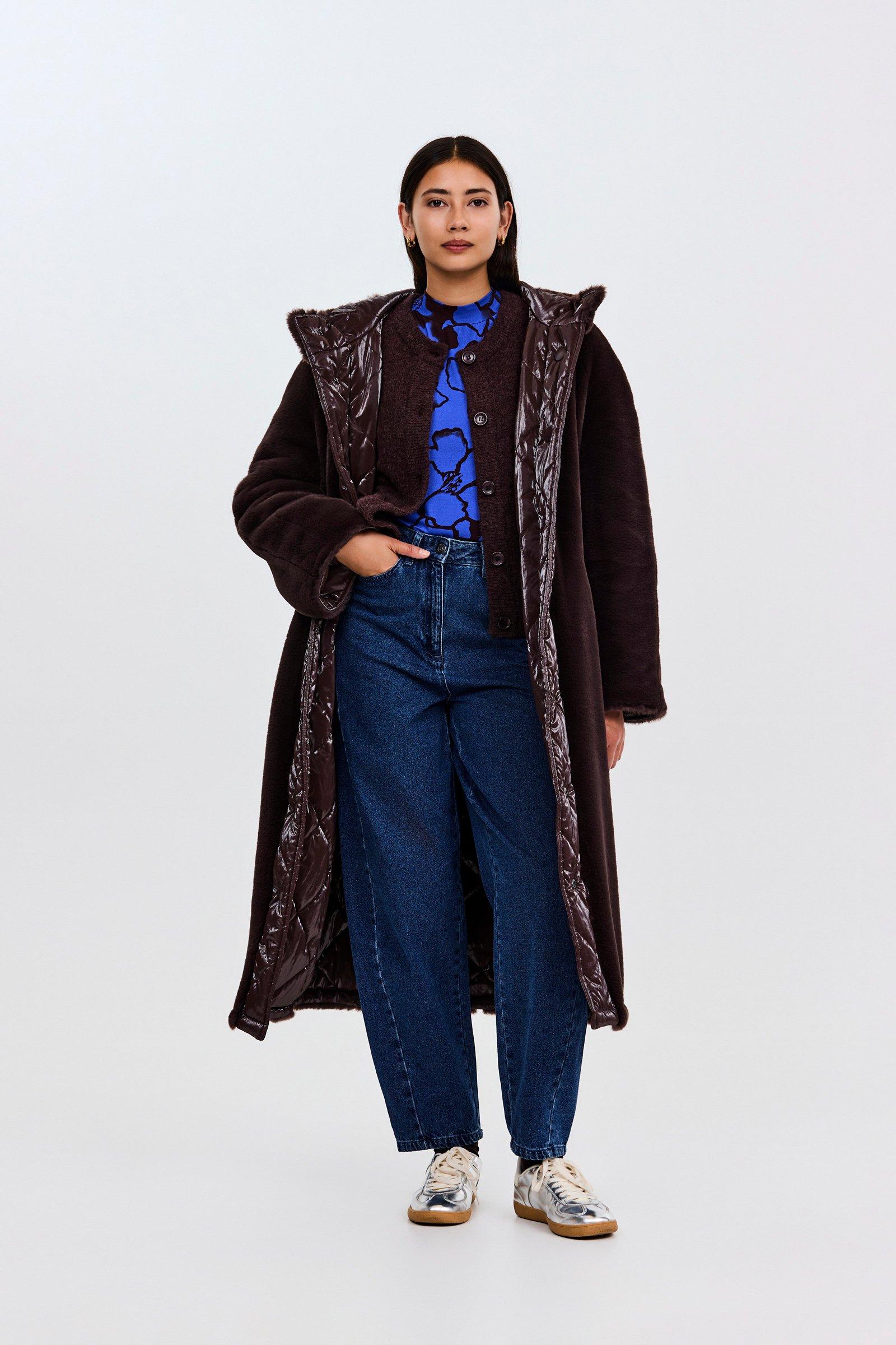 CKS - COBYKO - blouson long - brun foncé