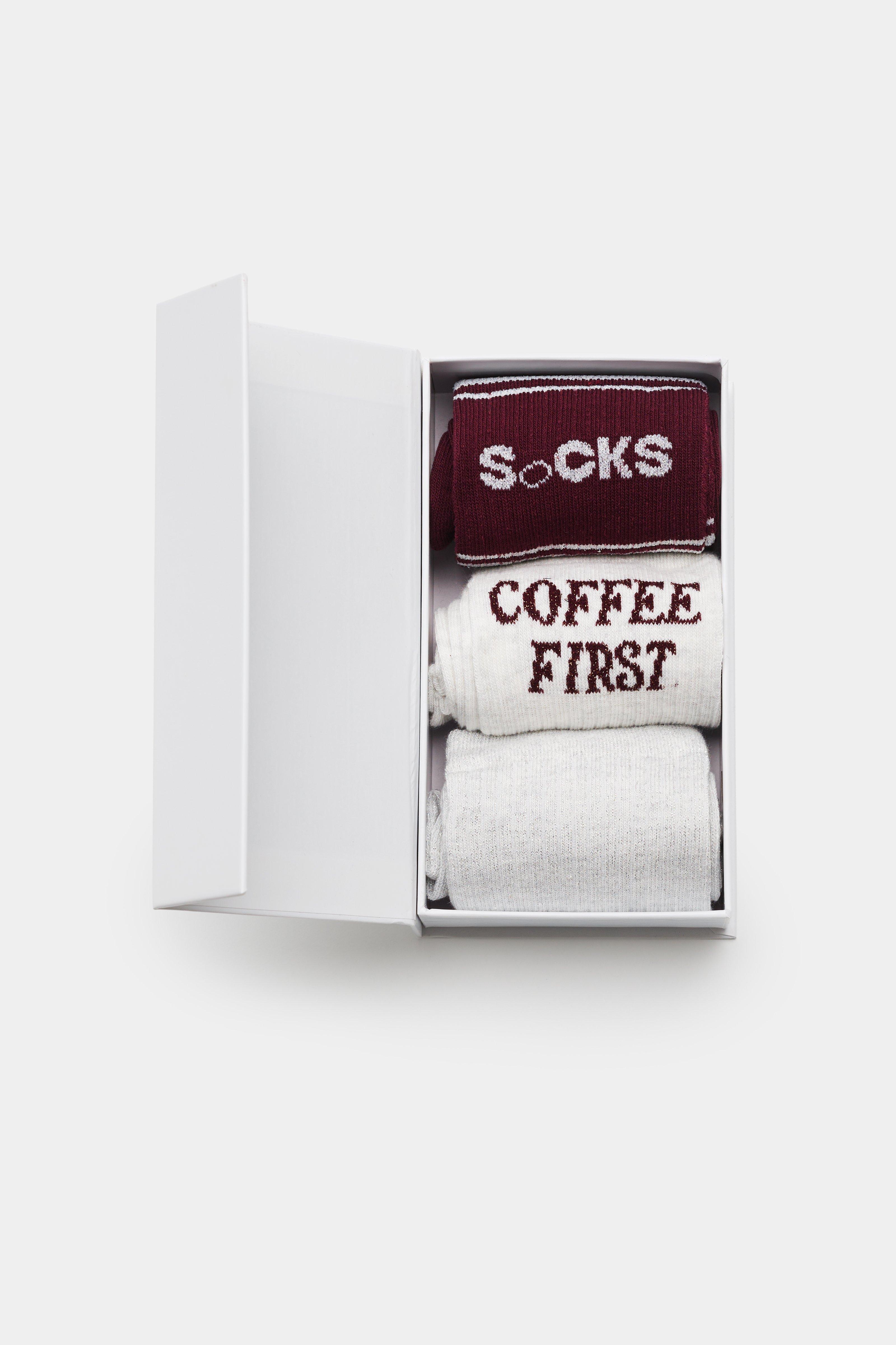 CKS - GIFTBOX COFFEE - Socken - Dunkelrot