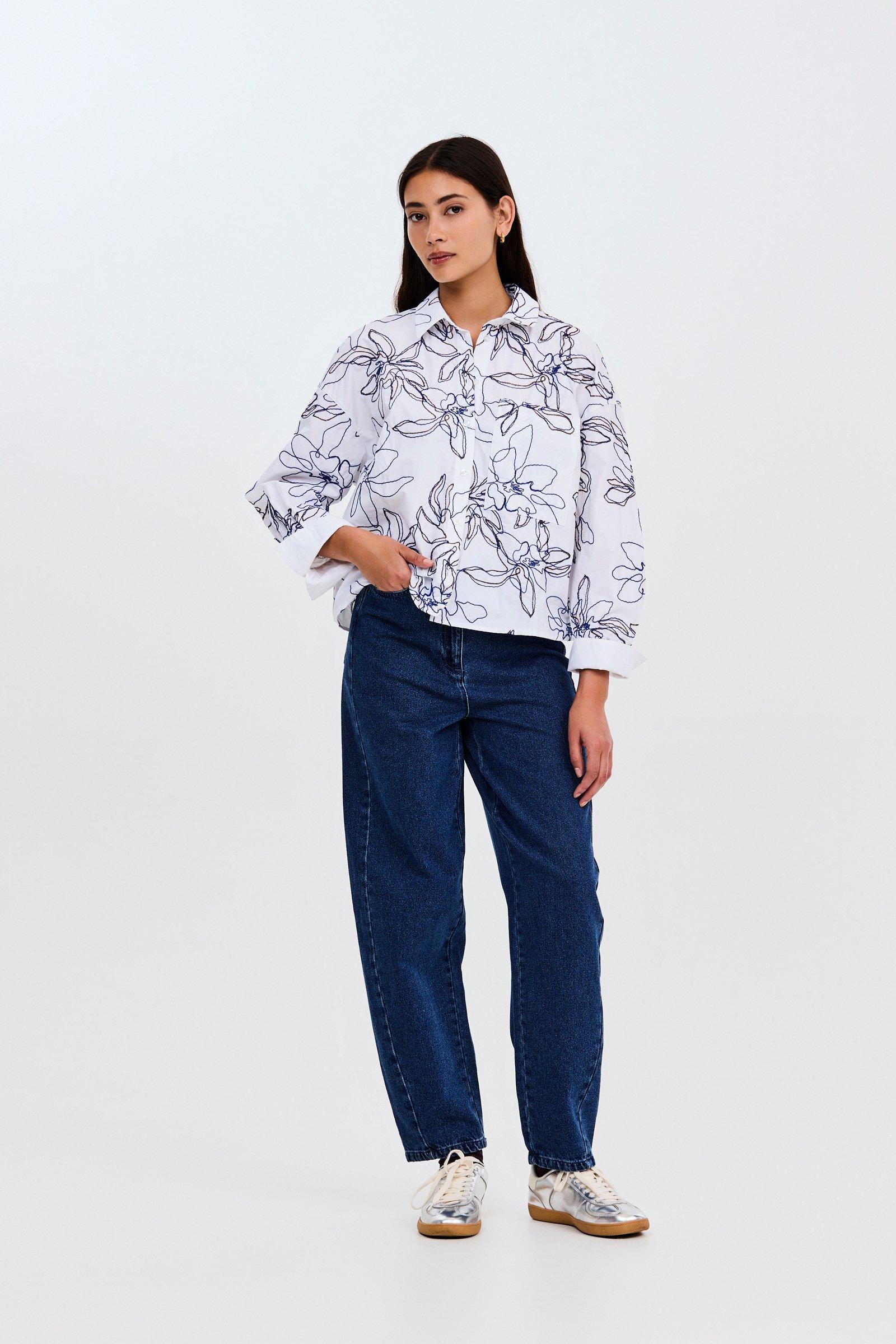 CKS - STANDING - blouse long sleeves - white dark