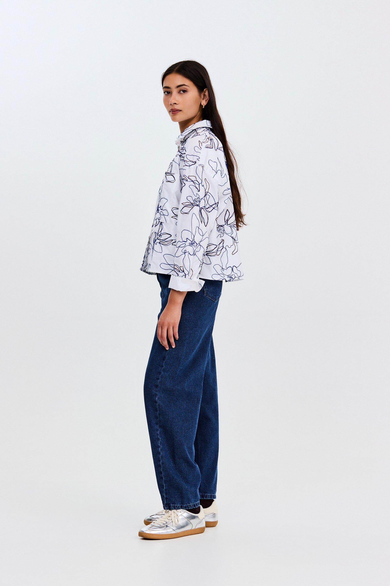 CKS - STANDING - blouse long sleeves - white dark
