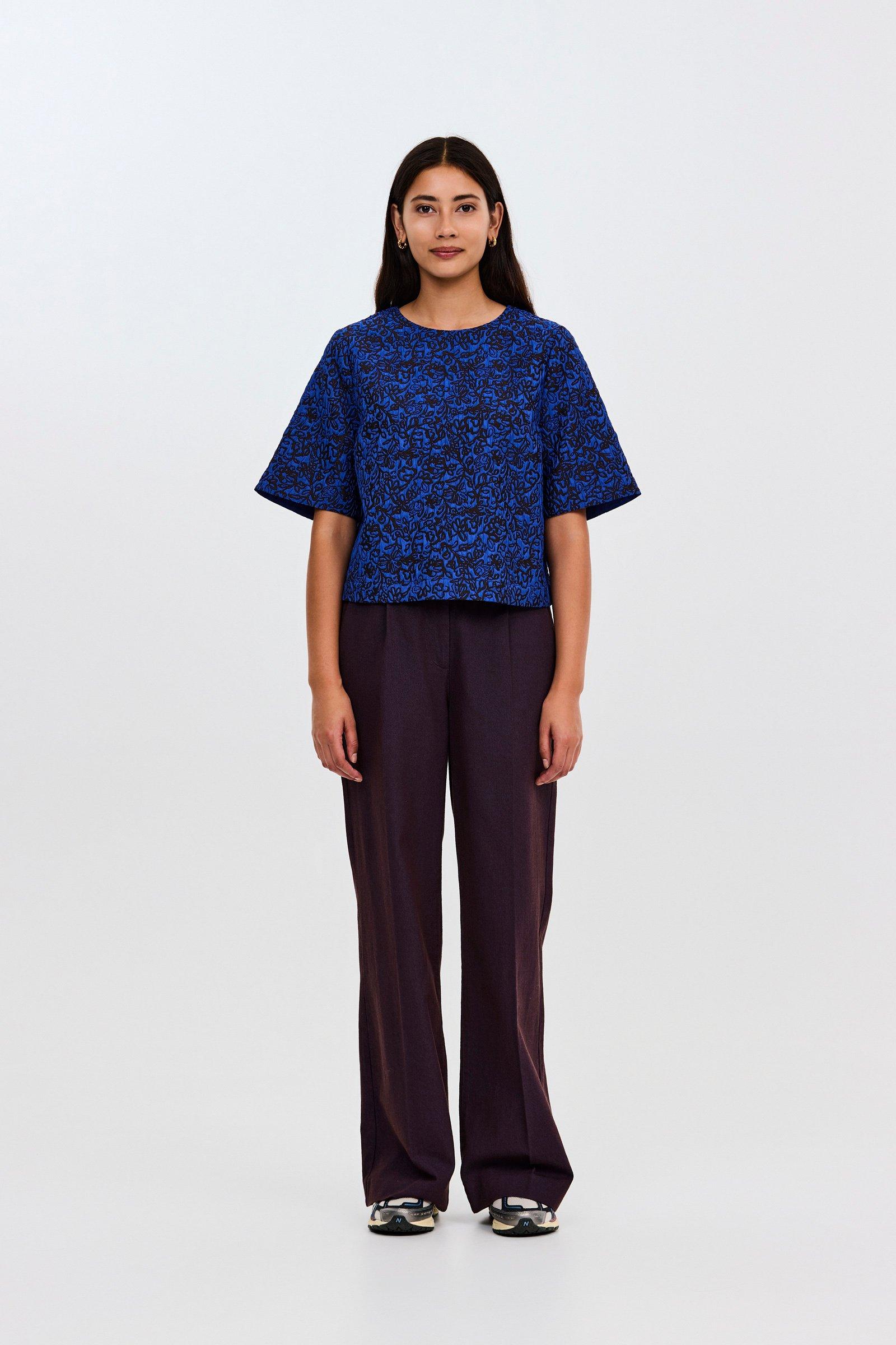 CKS - TIRIAN - blouse short sleeves - vivid blue