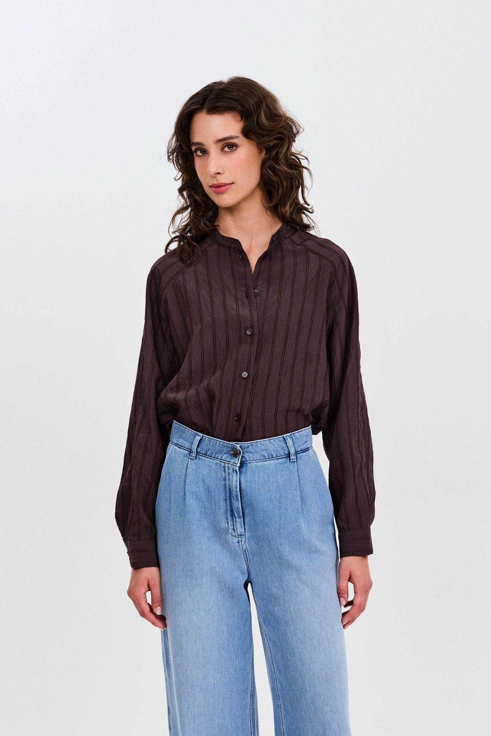 CKS - SOLEY - blouse long sleeves - dark brown