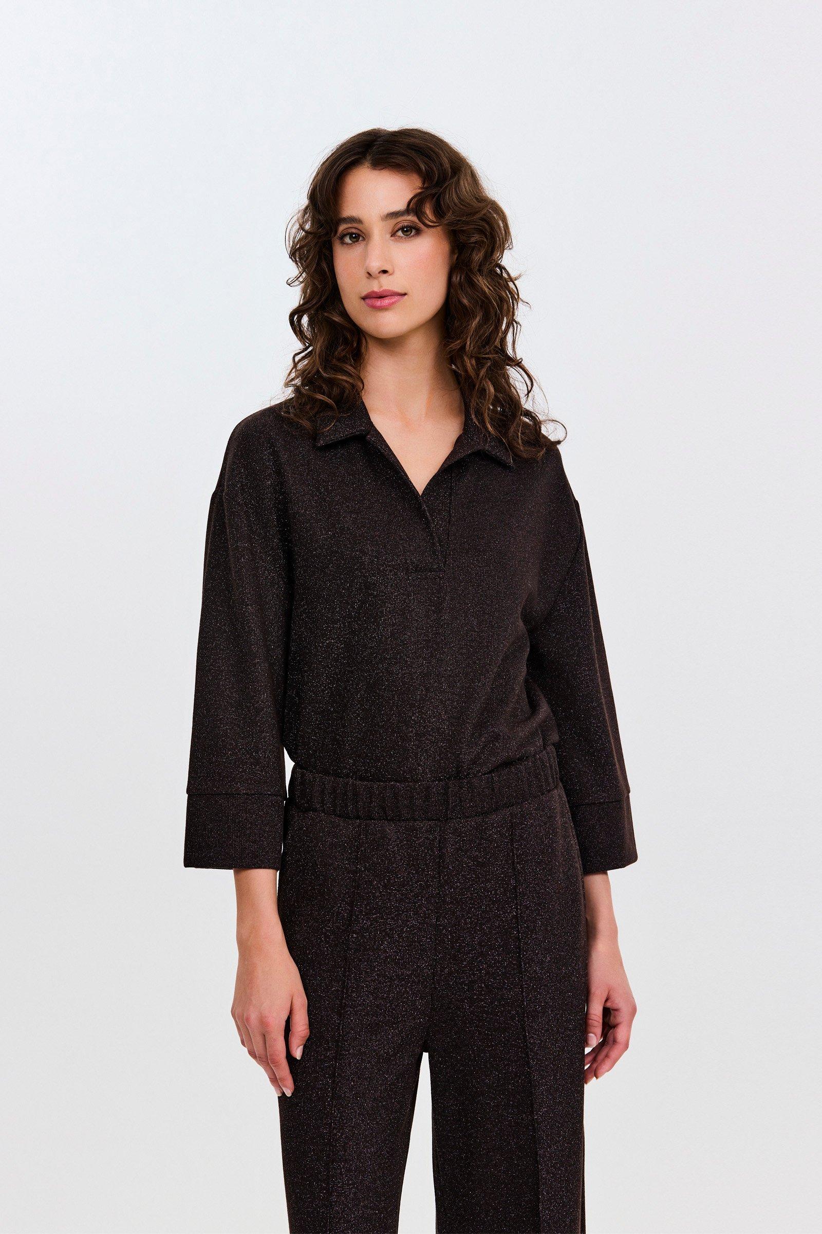 CKS - SWOLA - blouse lange mouwen - donkerbruin