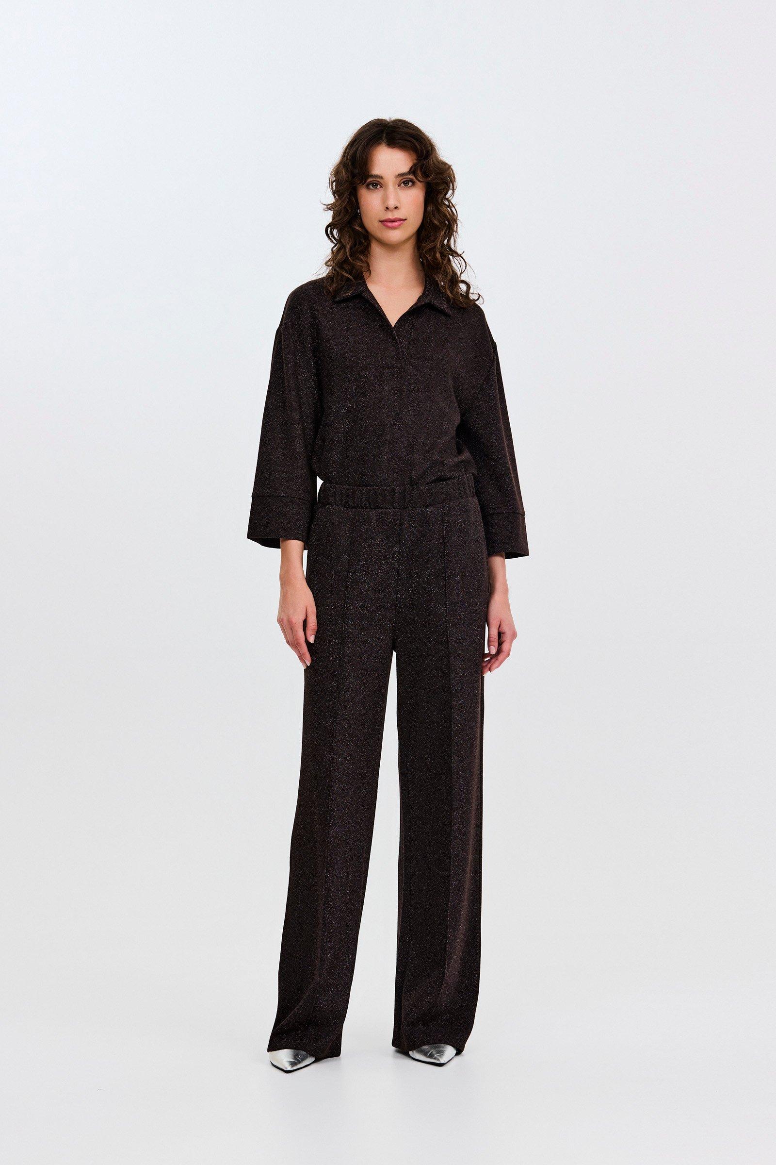 CKS - SWOLA - blouse lange mouwen - donkerbruin