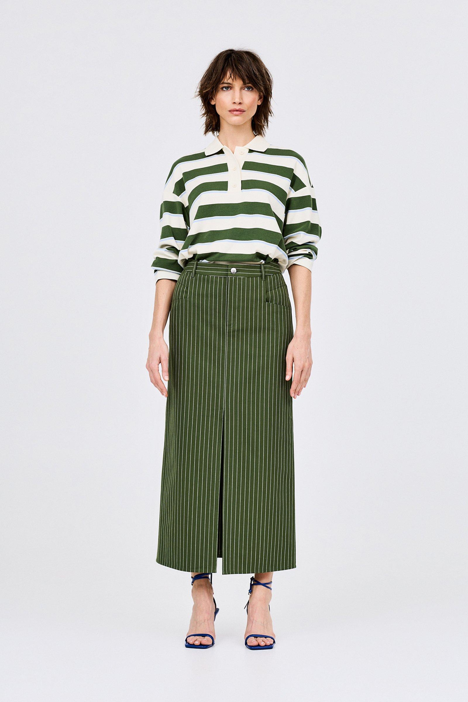CKS - SKETCHY - long skirt - dark green