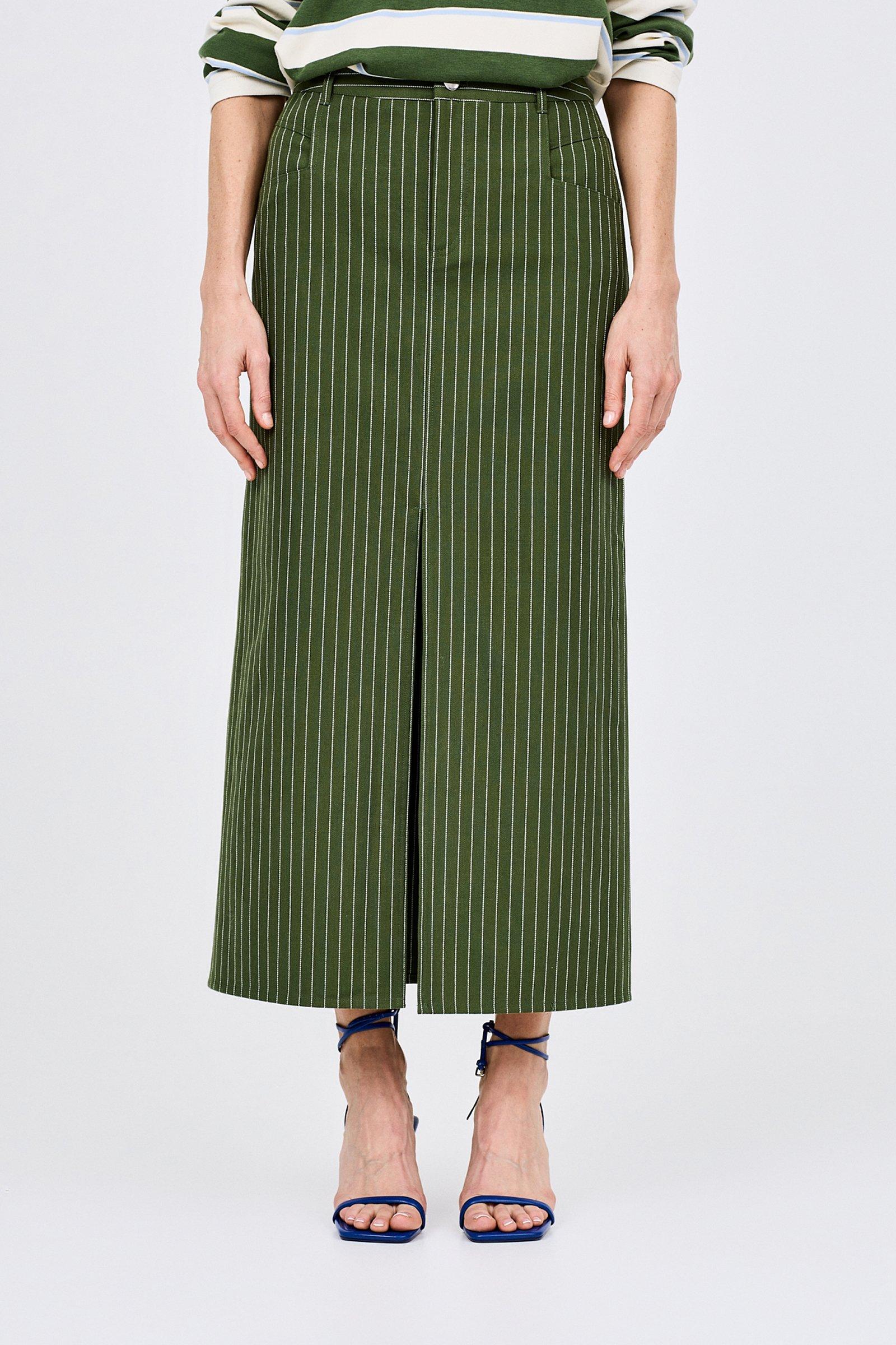 CKS - SKETCHY - lange rok - khaki